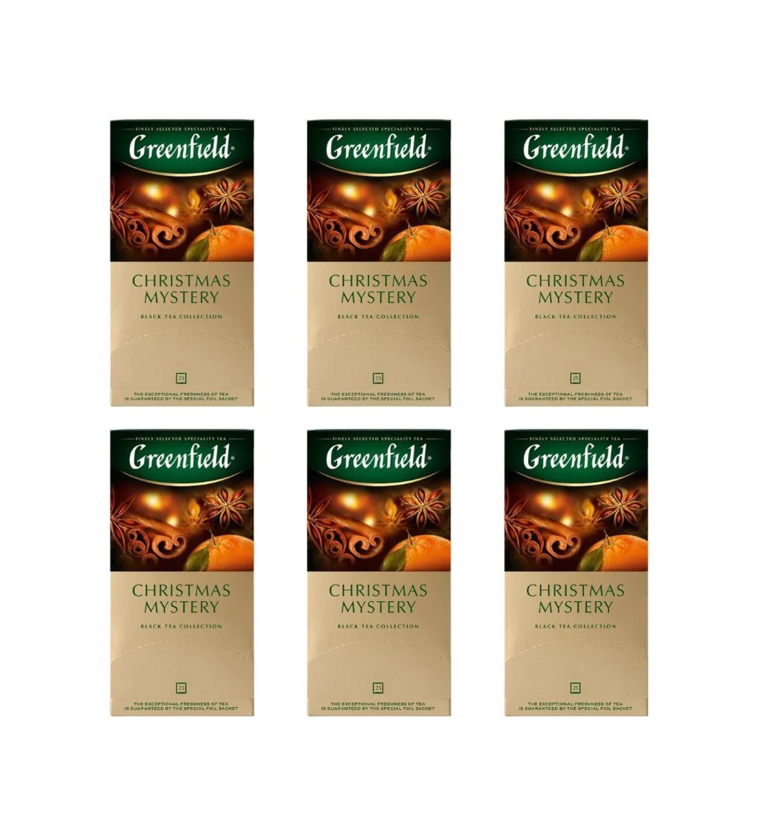 Tea black Greenfield Christmas Mystery 25 bags 6 pieces - Buy Online on GoSupps.com