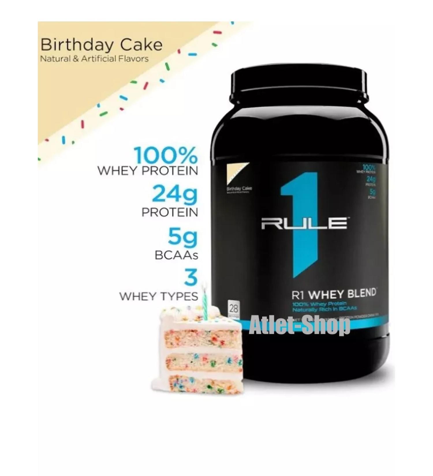 Rule 1 Protein R1 Whey Blend 900 g taste Birthday Cake - Buy Online on GoSupps.com