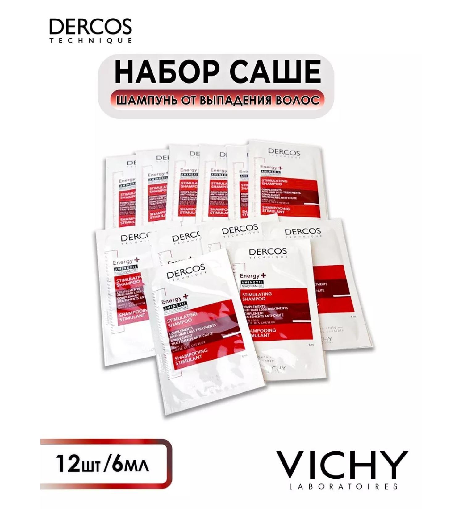VICHY DERCOS Dercos Energy+ hair shampoo from falling out 6 ml 12 pcs - Buy Online on GoSupps.com