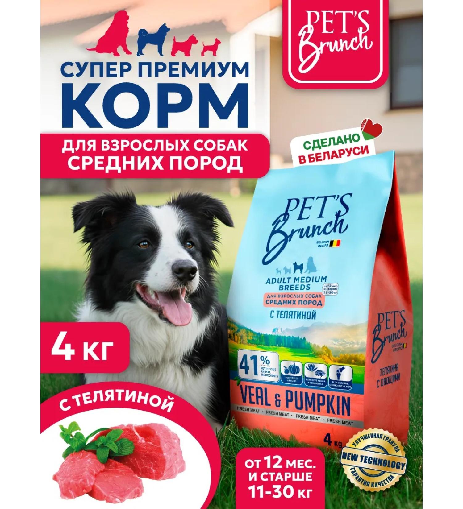 Pet's Brunch Dry food for dogs of medium rocks 4 kg - Buy Online on GoSupps.com