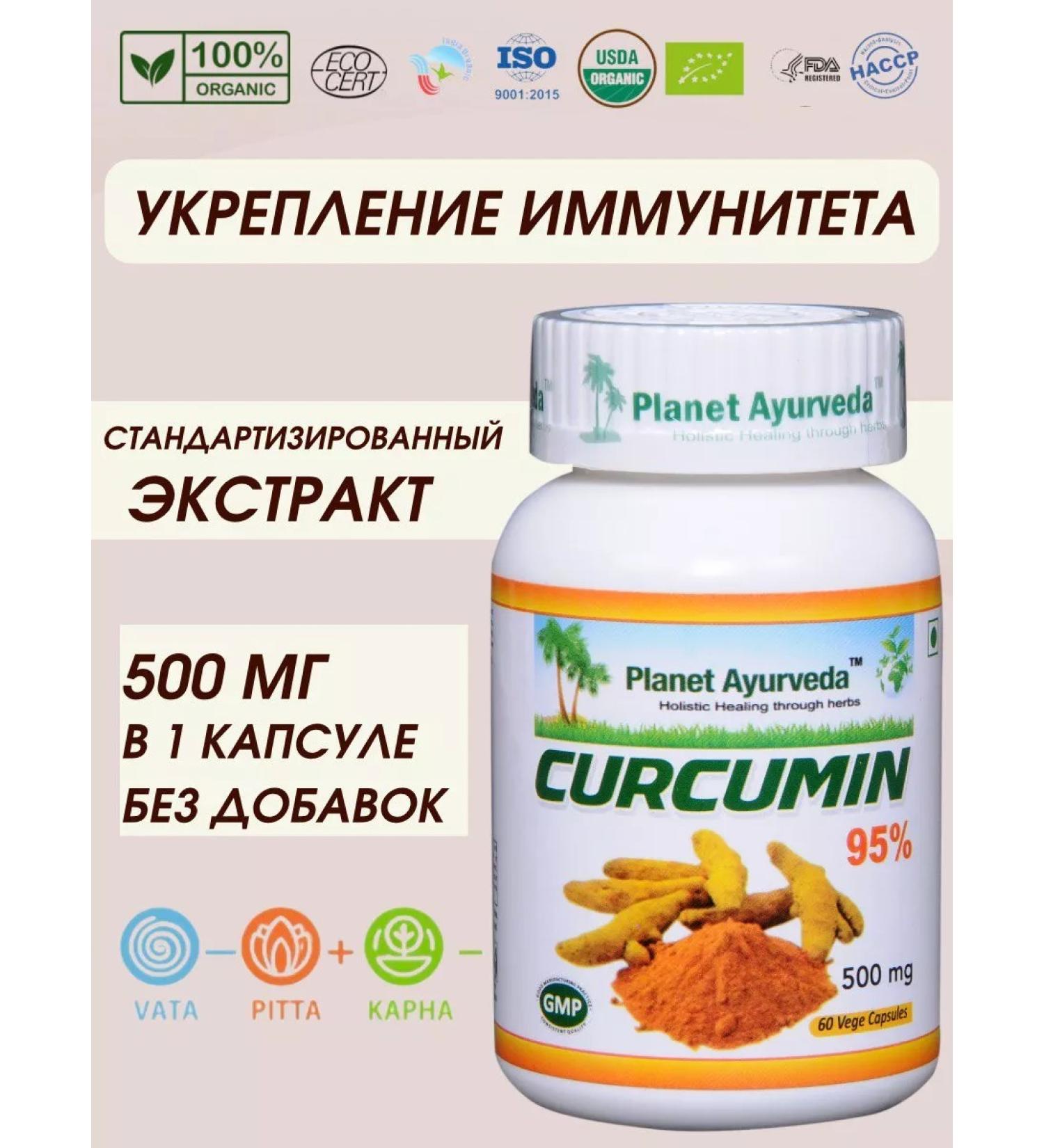 Planet Ayurveda Kurkumin Curcumin extract 500 mg Ayurveda for immunity - Buy Online on GoSupps.com