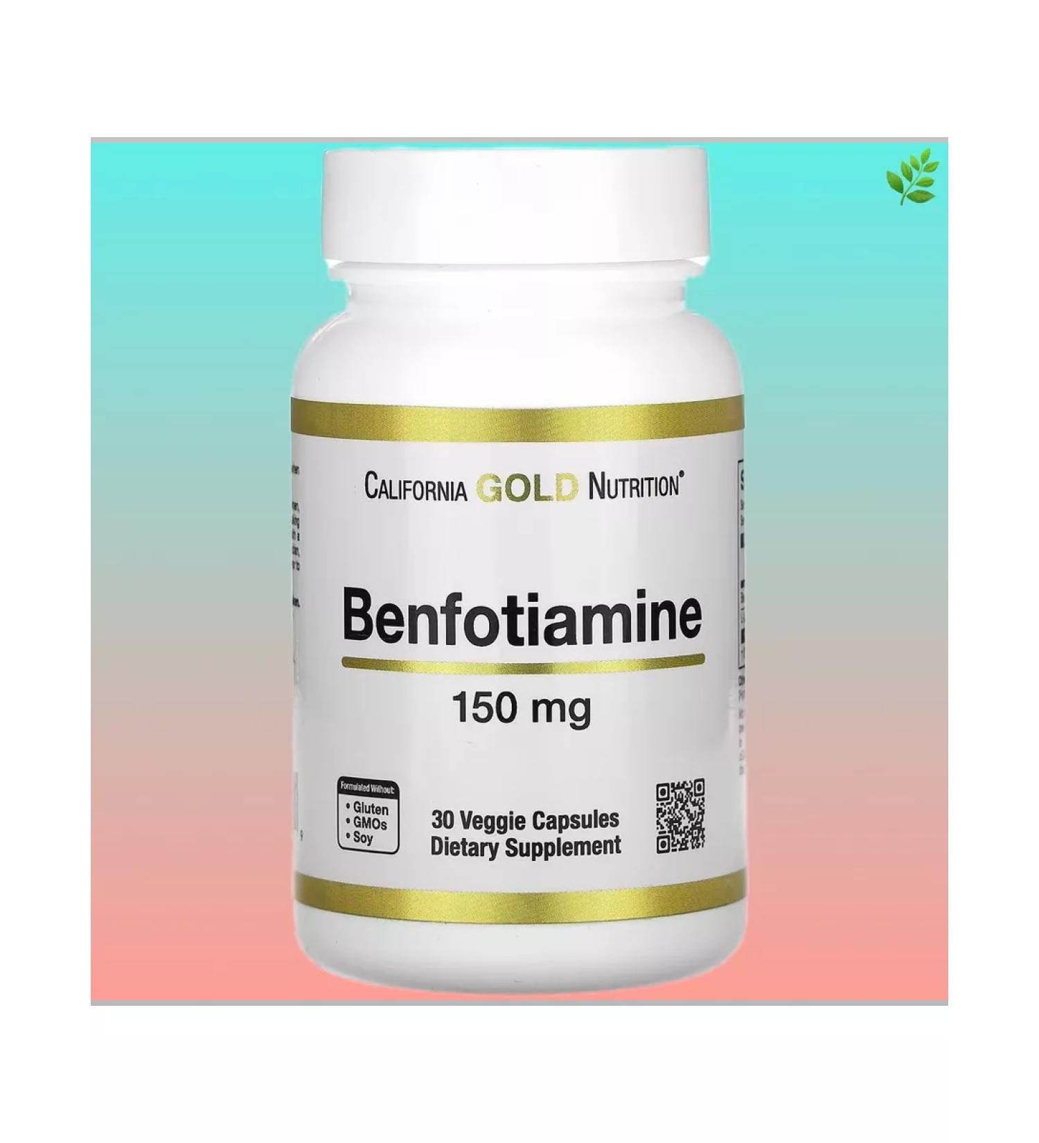 California Gold Nutrition Benfotiamine 150 mg 30 plant capsules - Buy Online on GoSupps.com