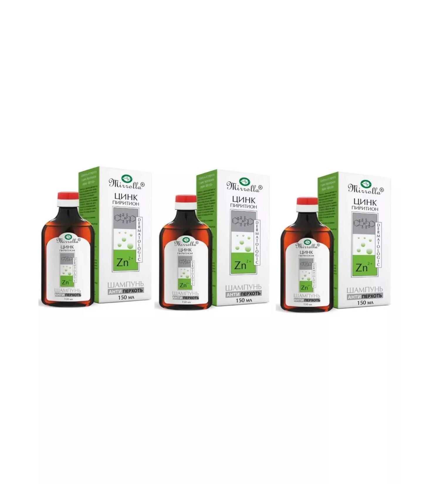 mirrolla Shampoo against dandruff with zinc pyricon 150 ml -3pcs