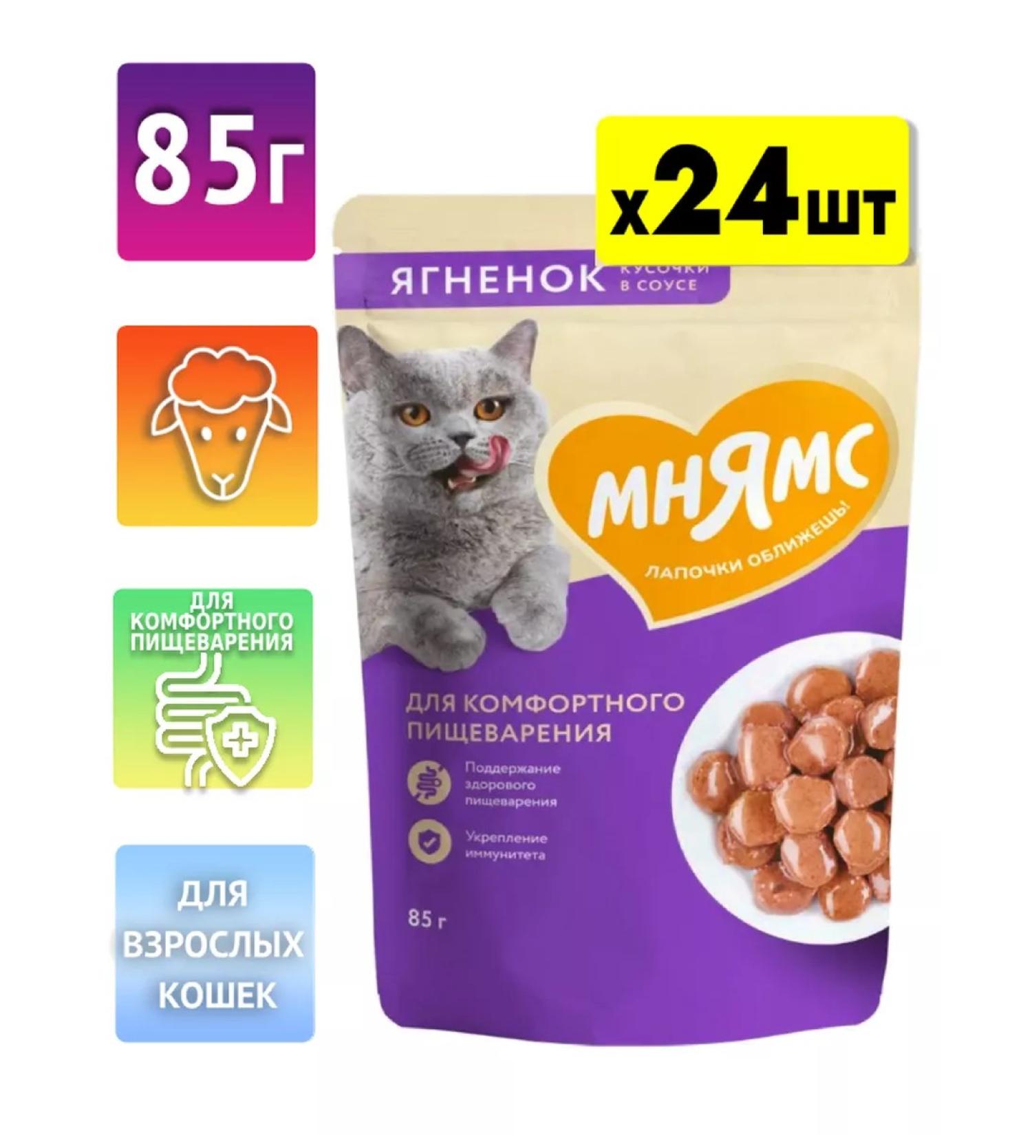 Mnyams Spiders for cats of lambs in sauce 85gh24pcs - Buy Online on GoSupps.com