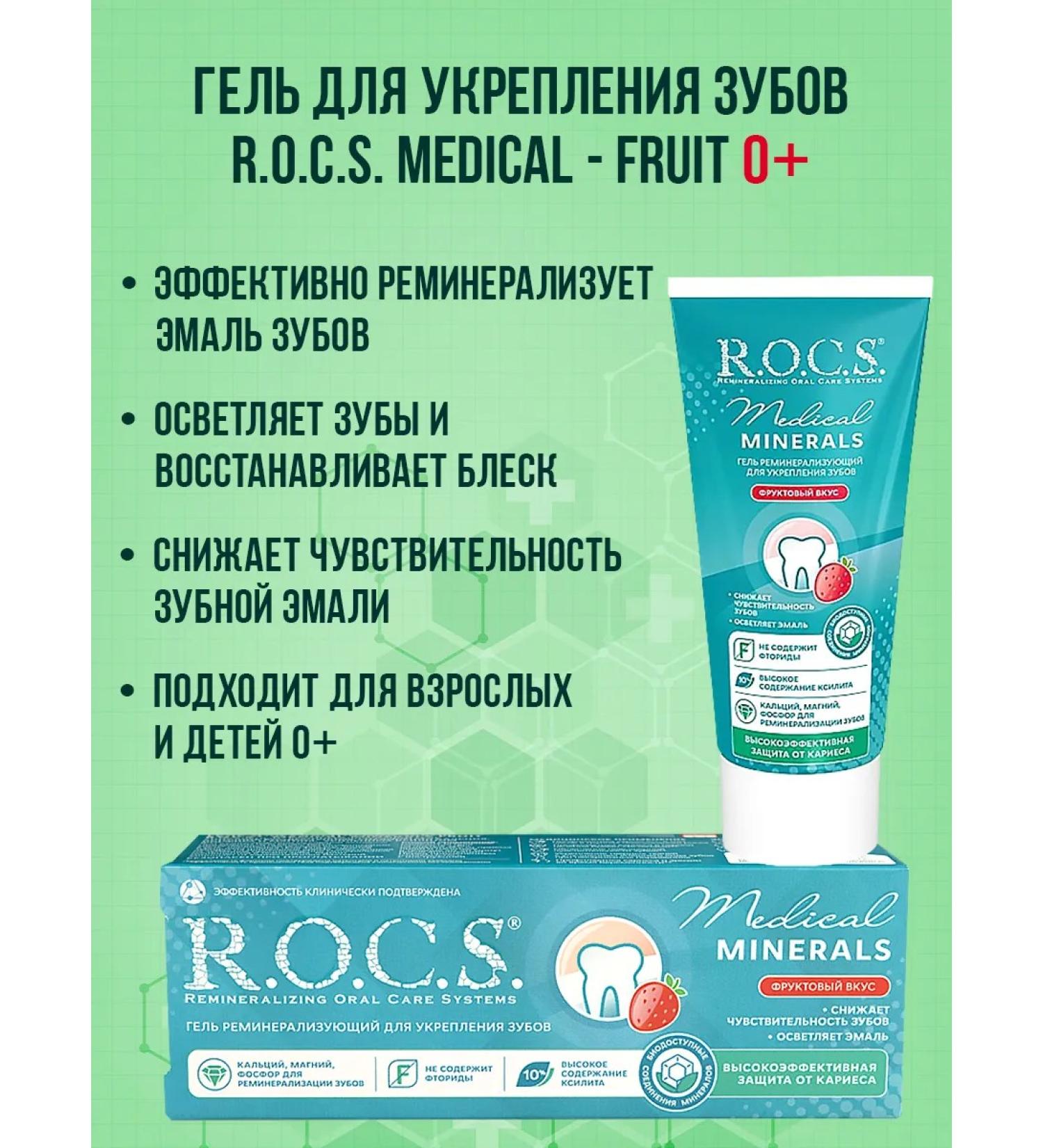 ROCS Gel to strengthen the teeth Medical Fruit - Buy Online on GoSupps.com