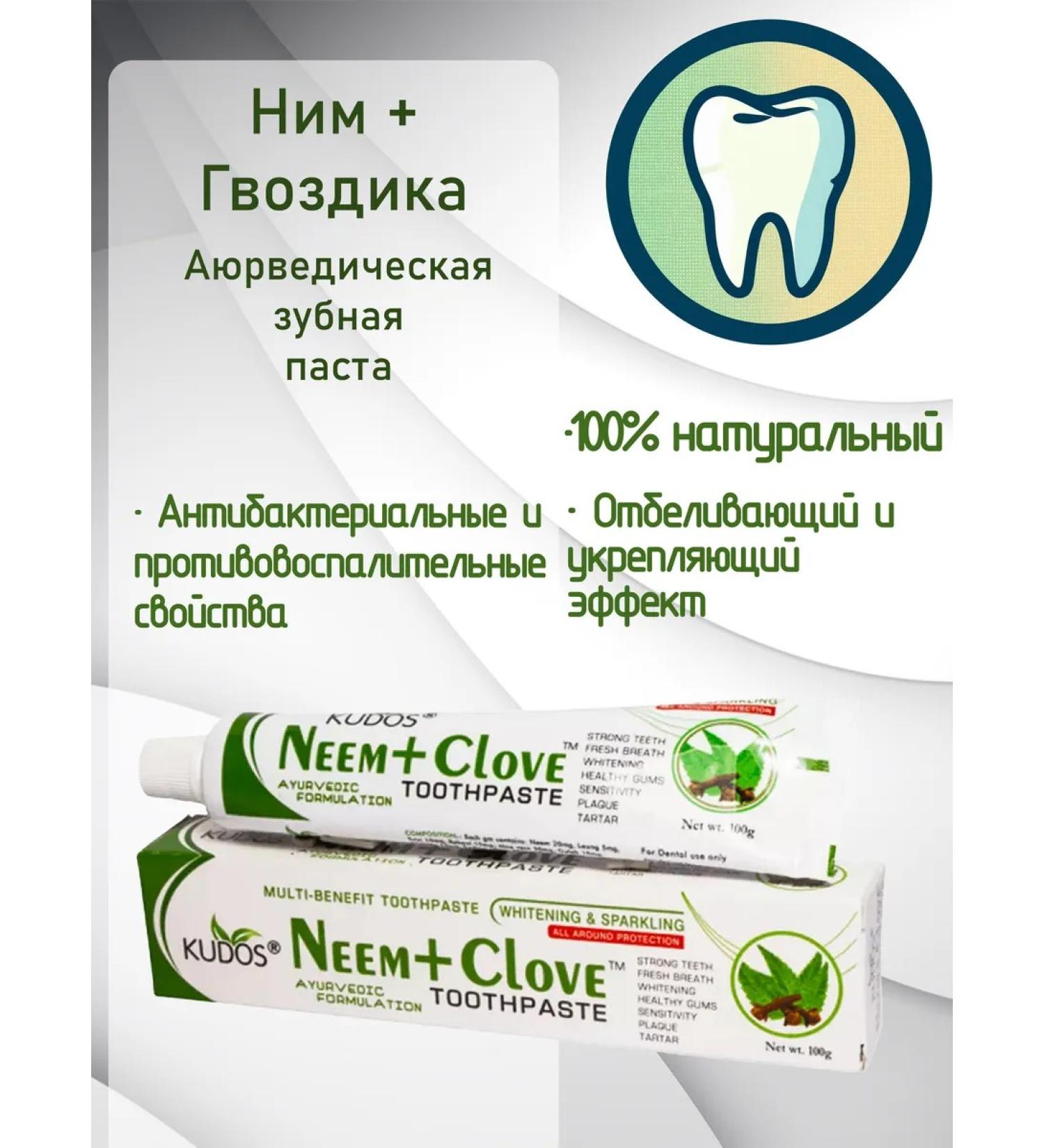 Kudos Ayurveda NIEM-CLOVE 100GR toothpaste of Nim-Gvozdika - Buy Online on GoSupps.com