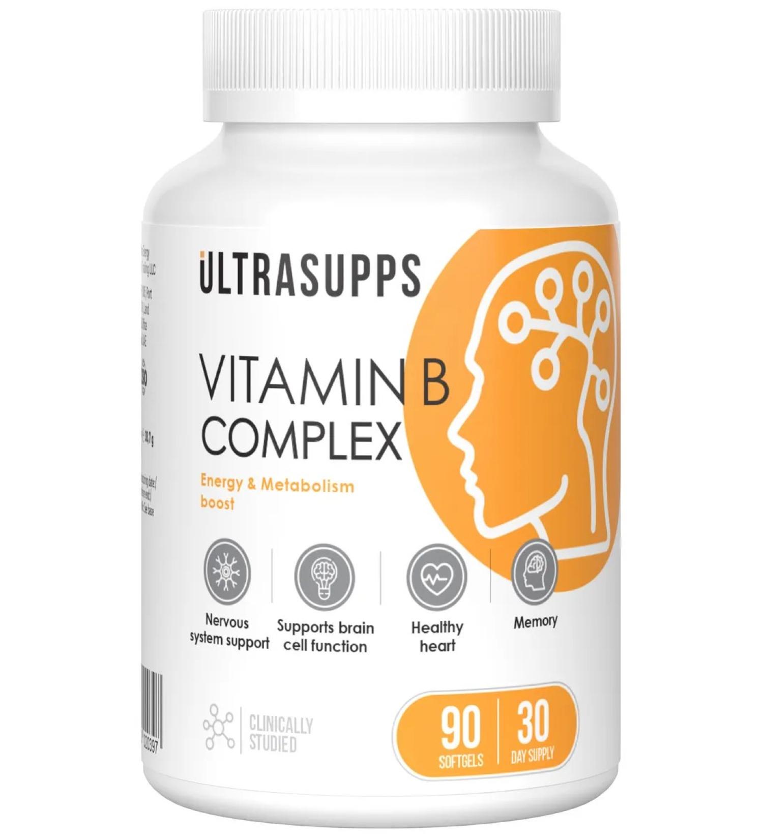 UltraSupps Complex of B vitamins B Vitamin b Complex 90 gel. Caps - Buy Online on GoSupps.com