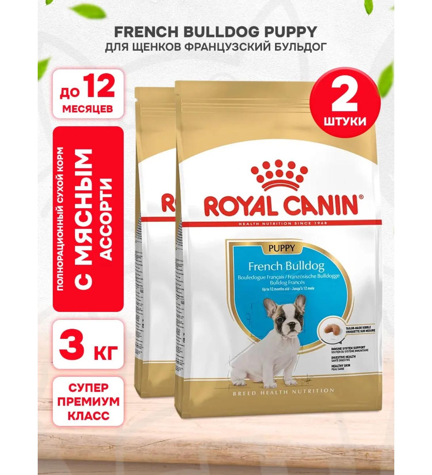 ROYAL CANIN Dry French Bulldog Feed for Puppies Bulldog 3 kg 2 pcs - Buy Online on GoSupps.com