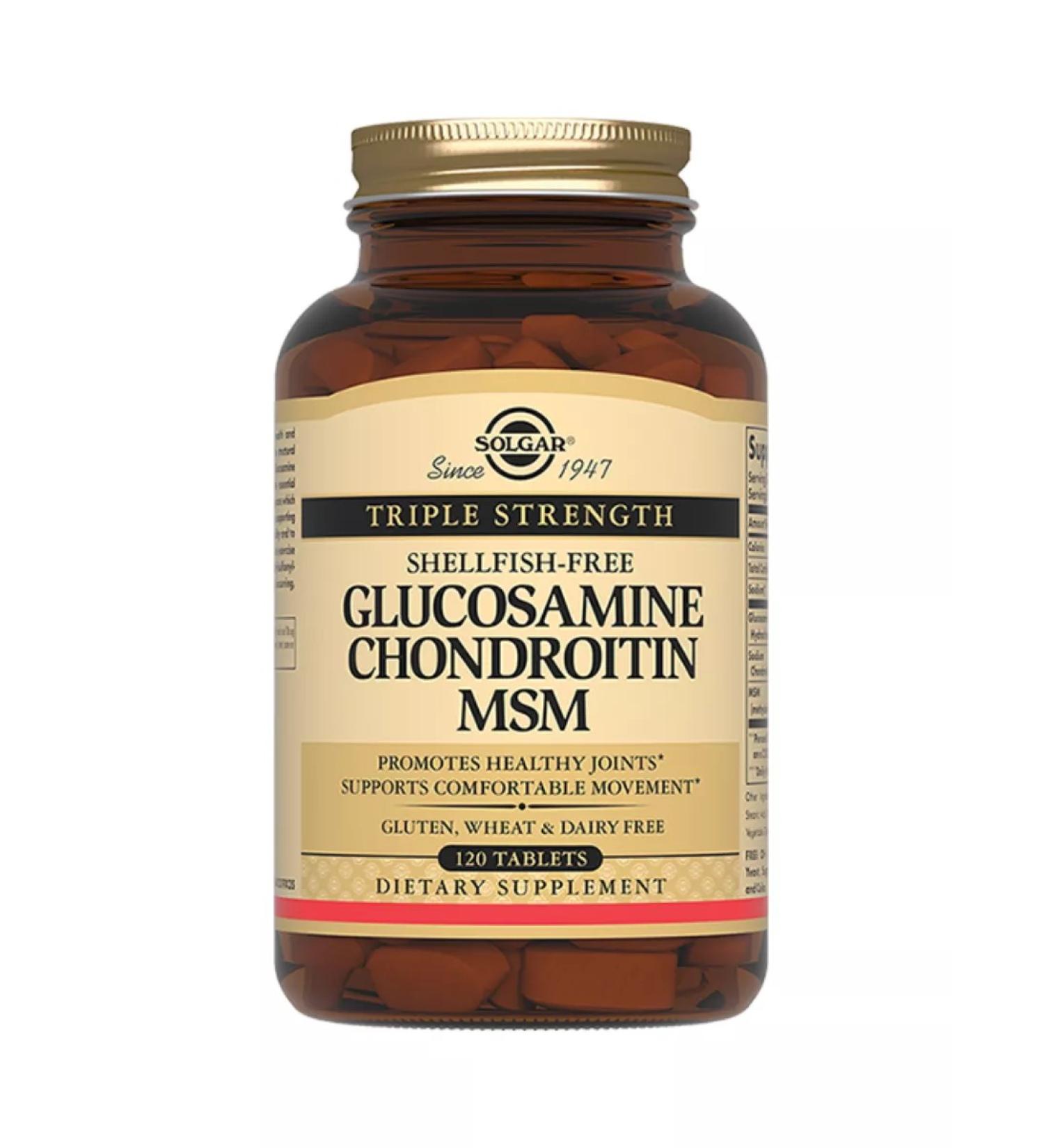 SOLGAR Complex Glucosamine Chondroitin and MSM 120 table