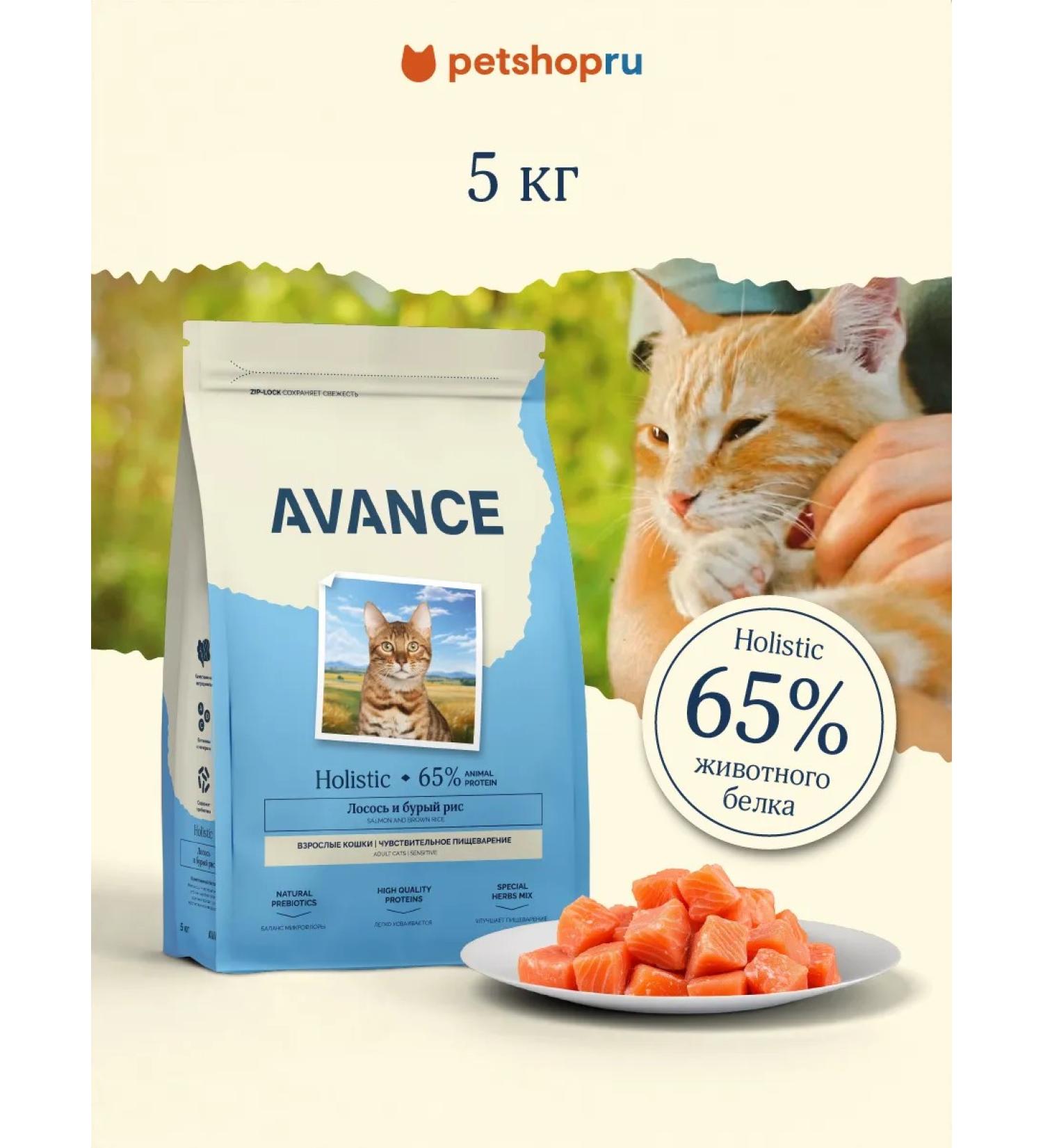 Advance Holistic Dry food for cats salmon and brown rice 5kg - Buy Online on GoSupps.com