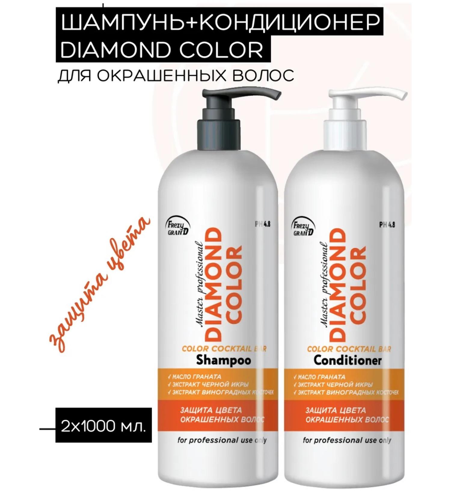 FREZY GRAN'D Shampoo and air conditioning for dyeing hair Color 2x1000ml - Buy Online on GoSupps.com