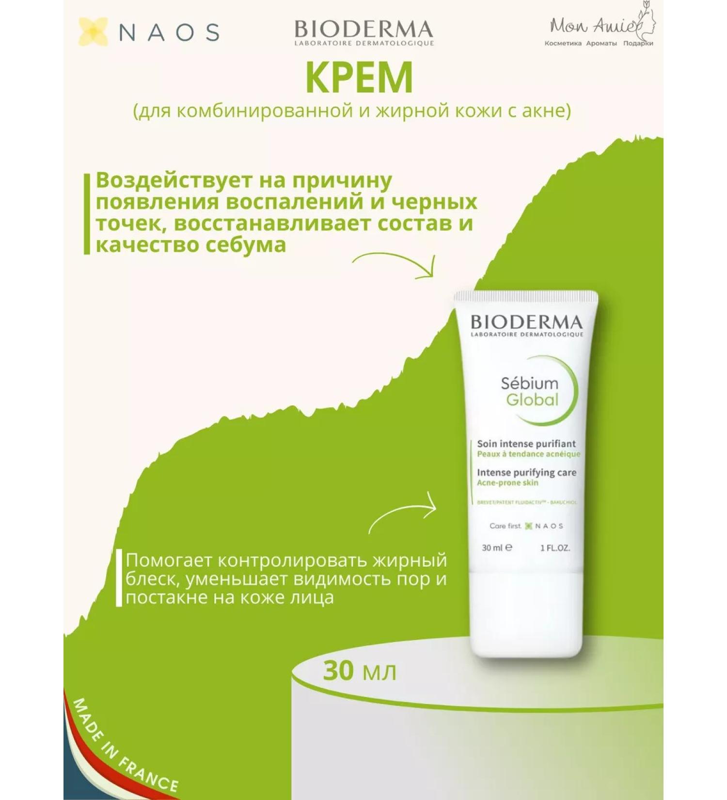 Bioderma Cream against inflammation and black dots Sebium Global