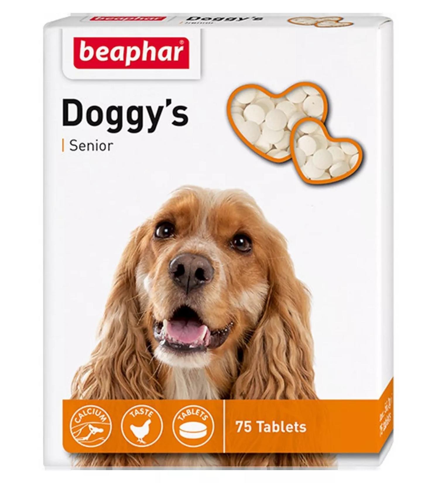 beaphar Doggy's Senior Vitamins for dogs over 7 years old 75 tab
