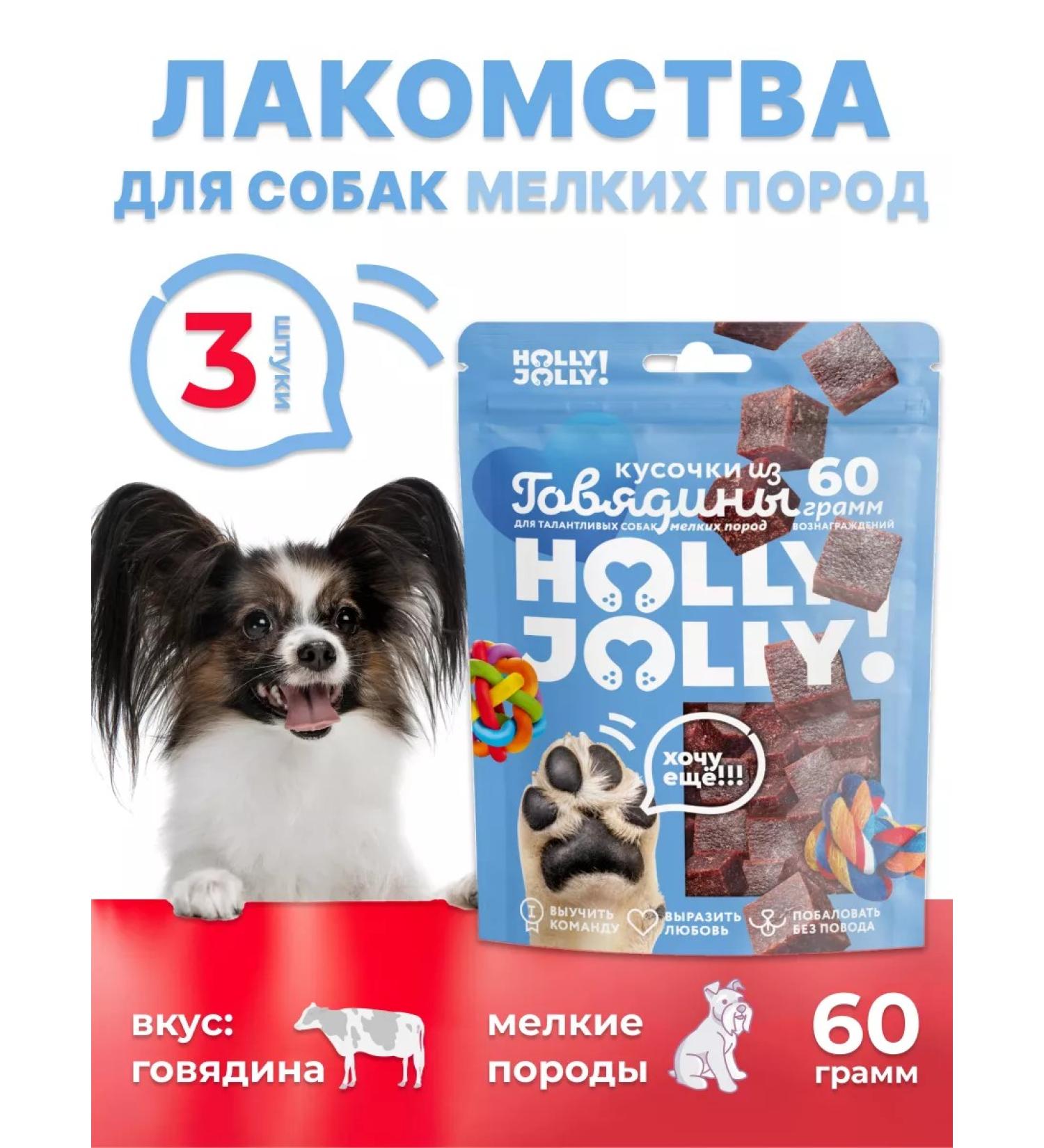 Holly Jolly A treat for small dogs pieces of 60g*3pcs - Buy Online on GoSupps.com