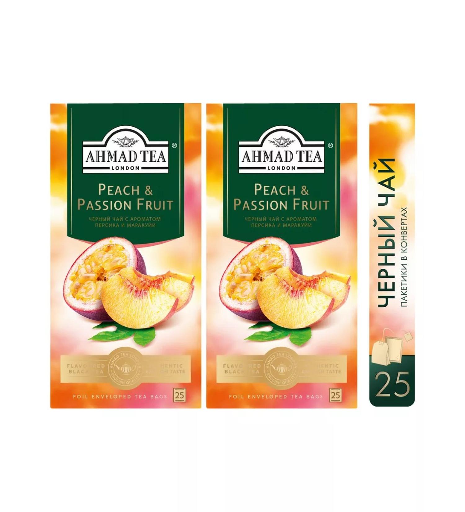 Ahmad Tea Black tea "Peach & Passion Fruit" 2pcs. Persian and Marakuya - Buy Online on GoSupps.com
