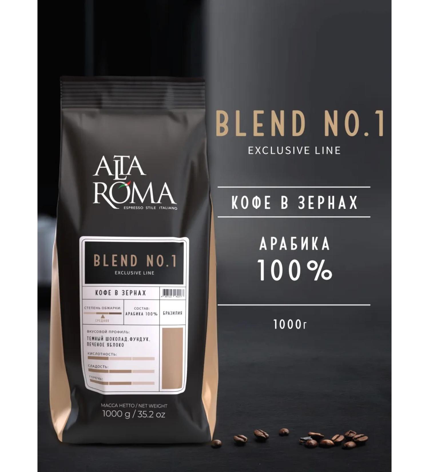 ALTA ROMA Coffee in Blend 1 Arabica Brazil 1 kg - Buy Online on GoSupps.com