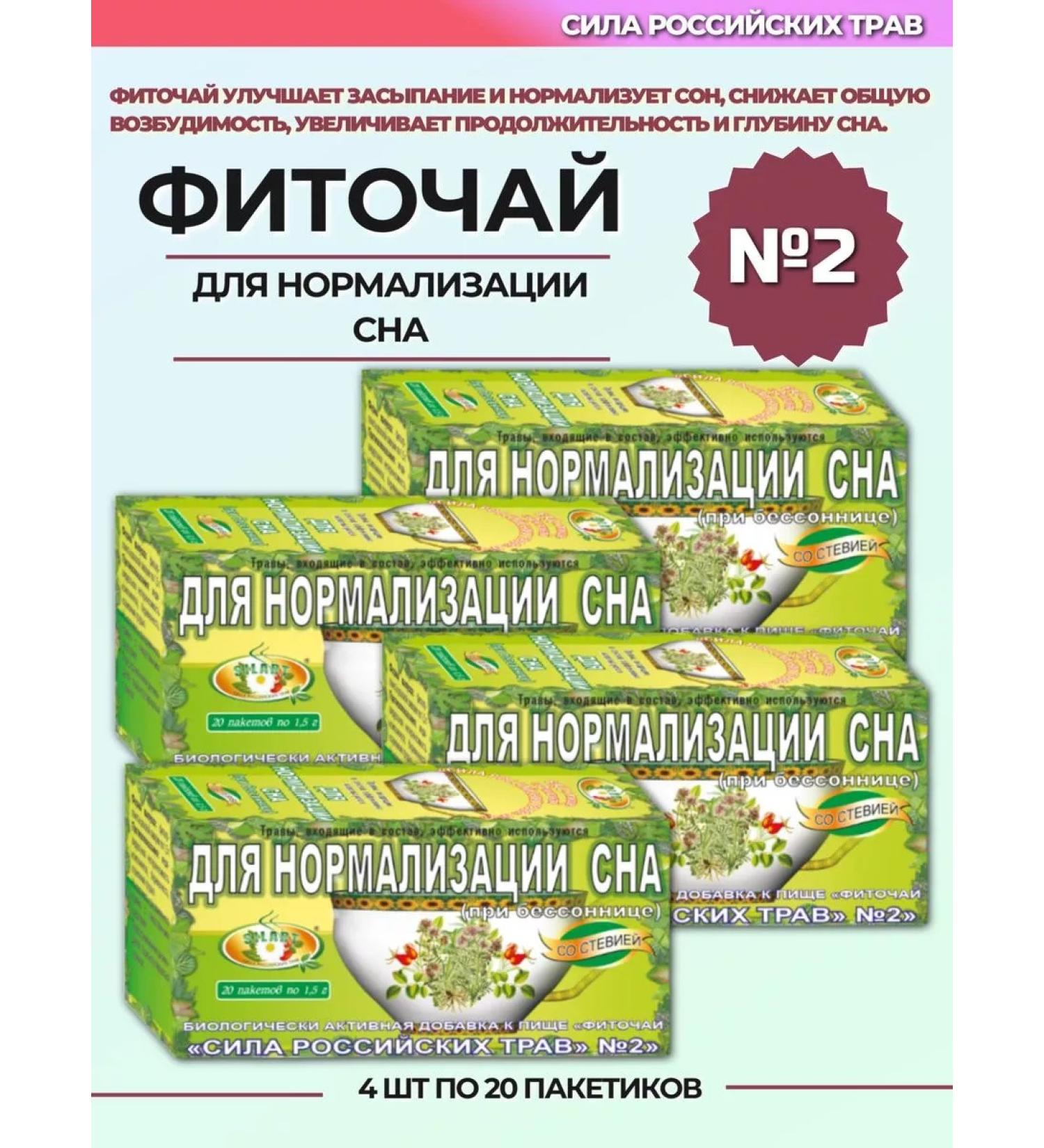The power of Russian herbs Phytochi 2 to normalize sleep with insomnia 4 pcs