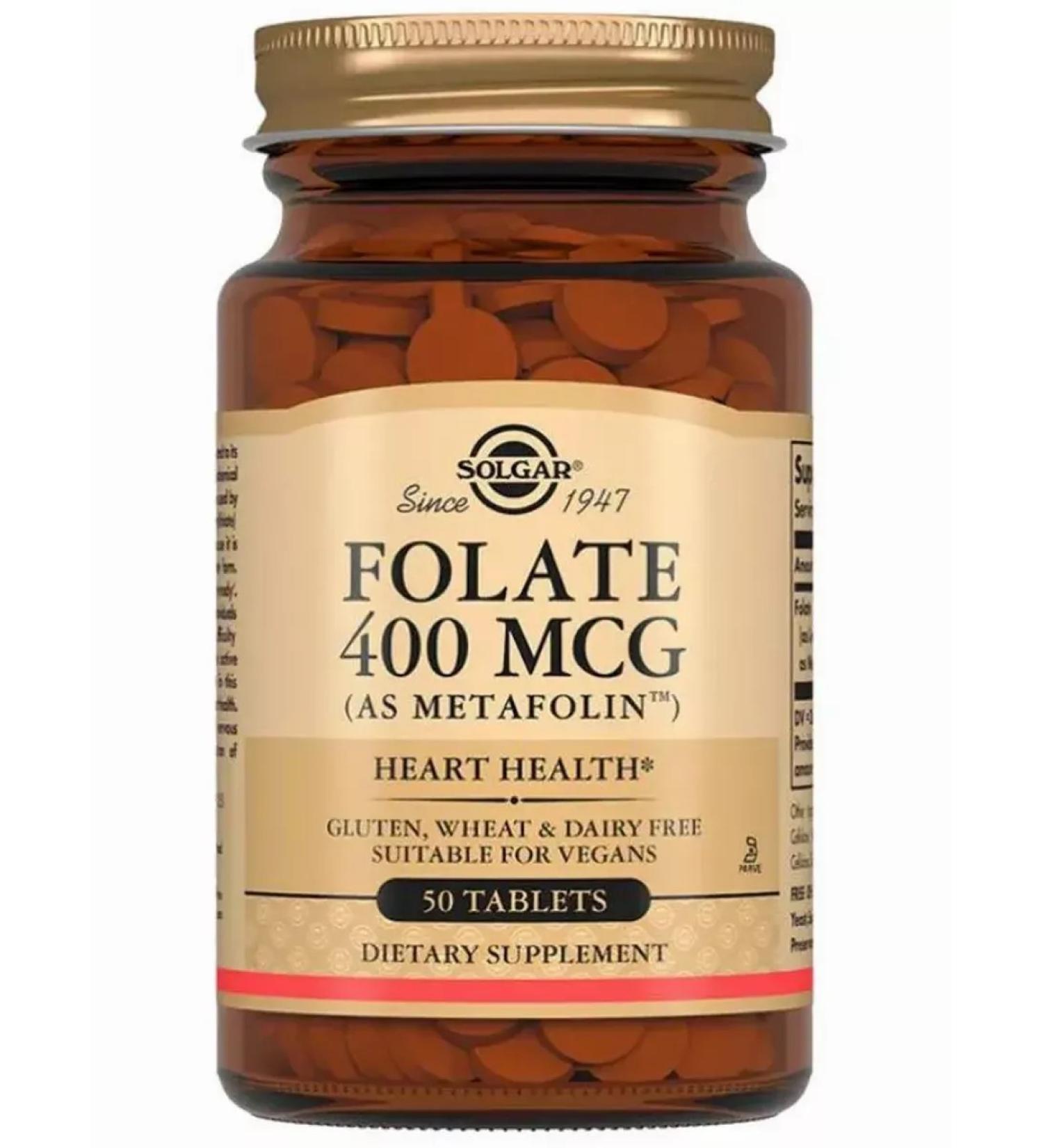 Solgar Fulat 400MKG "Metafolin" Tab.250MG No. 50 (BAD) - Buy Online on GoSupps.com