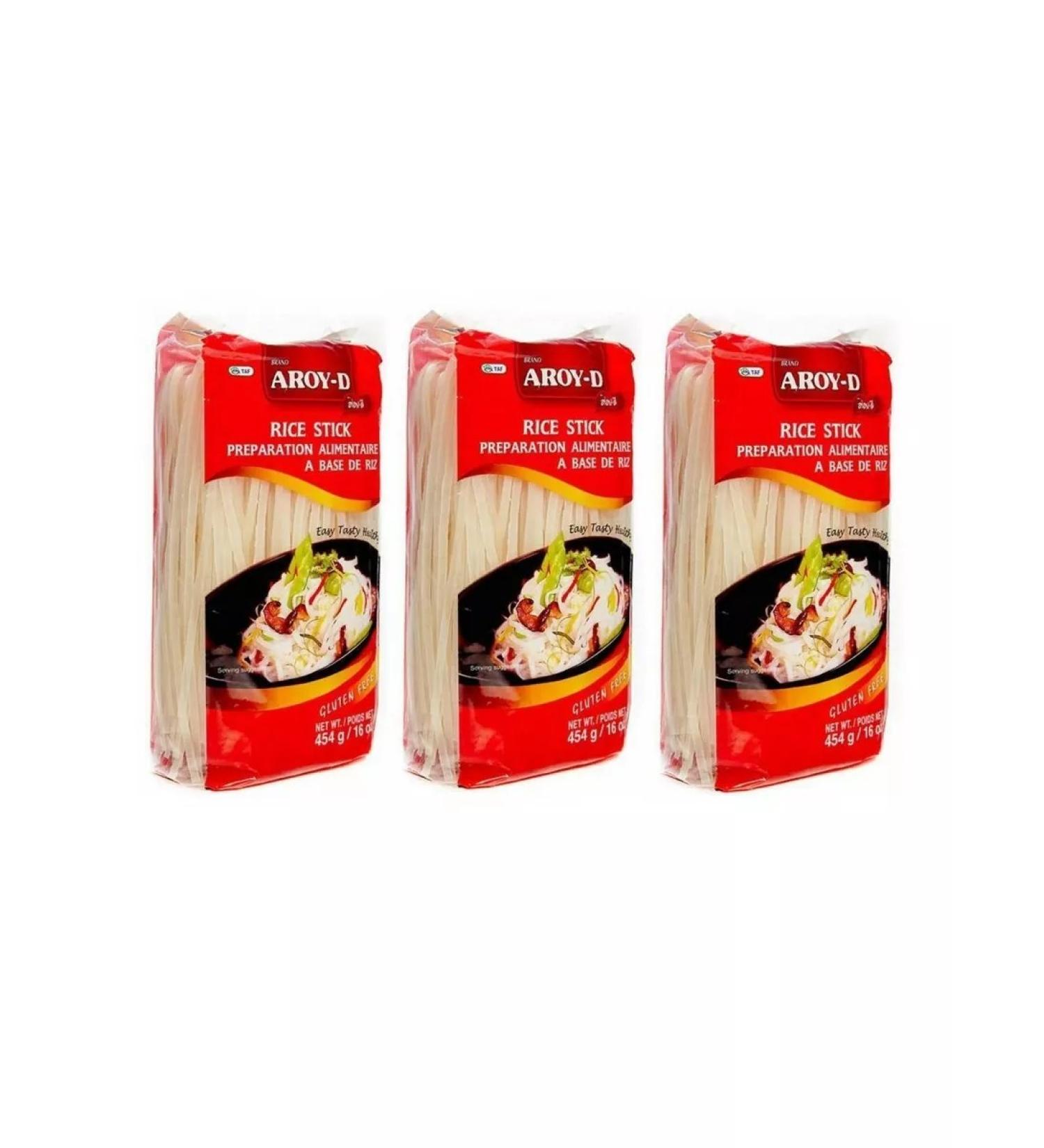 Rice noodles 3 mm "Aroy-D" 454 gr 3 pcs - Buy Online on GoSupps.com