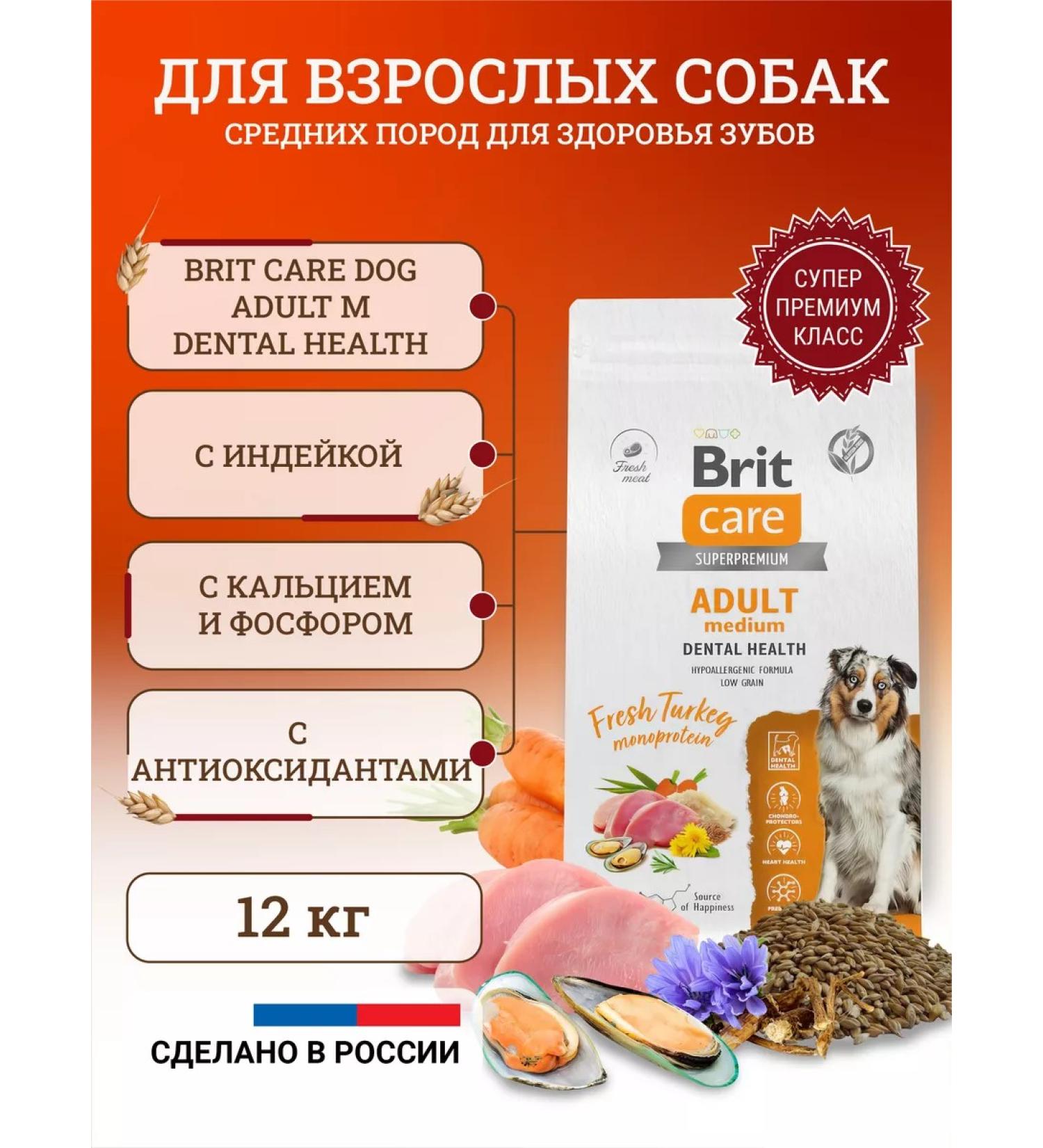 Brit Dry food for dogs M Dental Health 12 kg - Buy Online on GoSupps.com