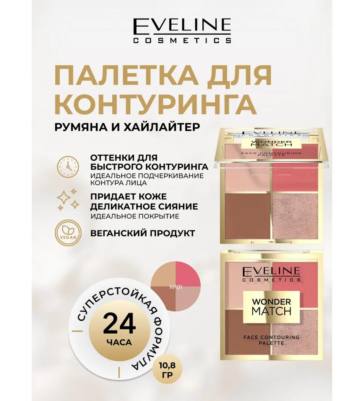 EVELINE Palette for contouring faces Wonder match tone No. 01 10.8 g - Buy Online on GoSupps.com