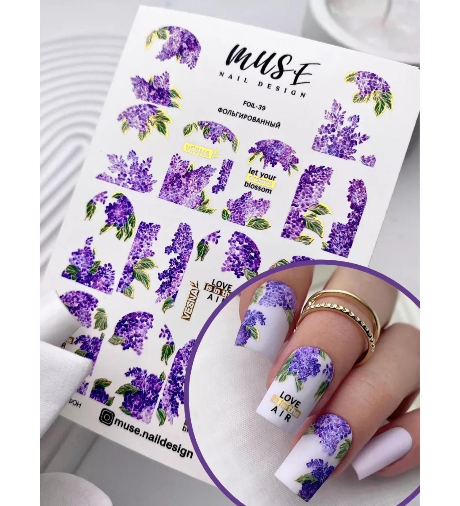 MUSE Nail Design Nail sliders flowers lilac - Buy Online on GoSupps.com