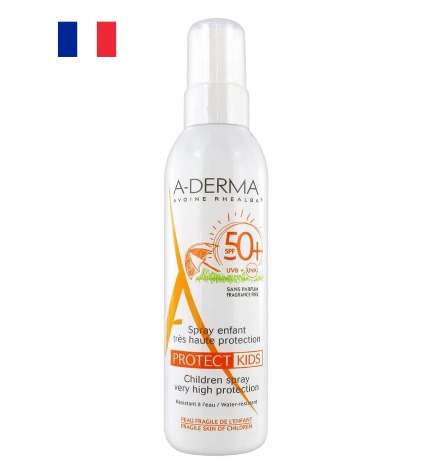 ADERMA Protect SPF50+ children's sunscreen spray 200ml - Buy Online on GoSupps.com