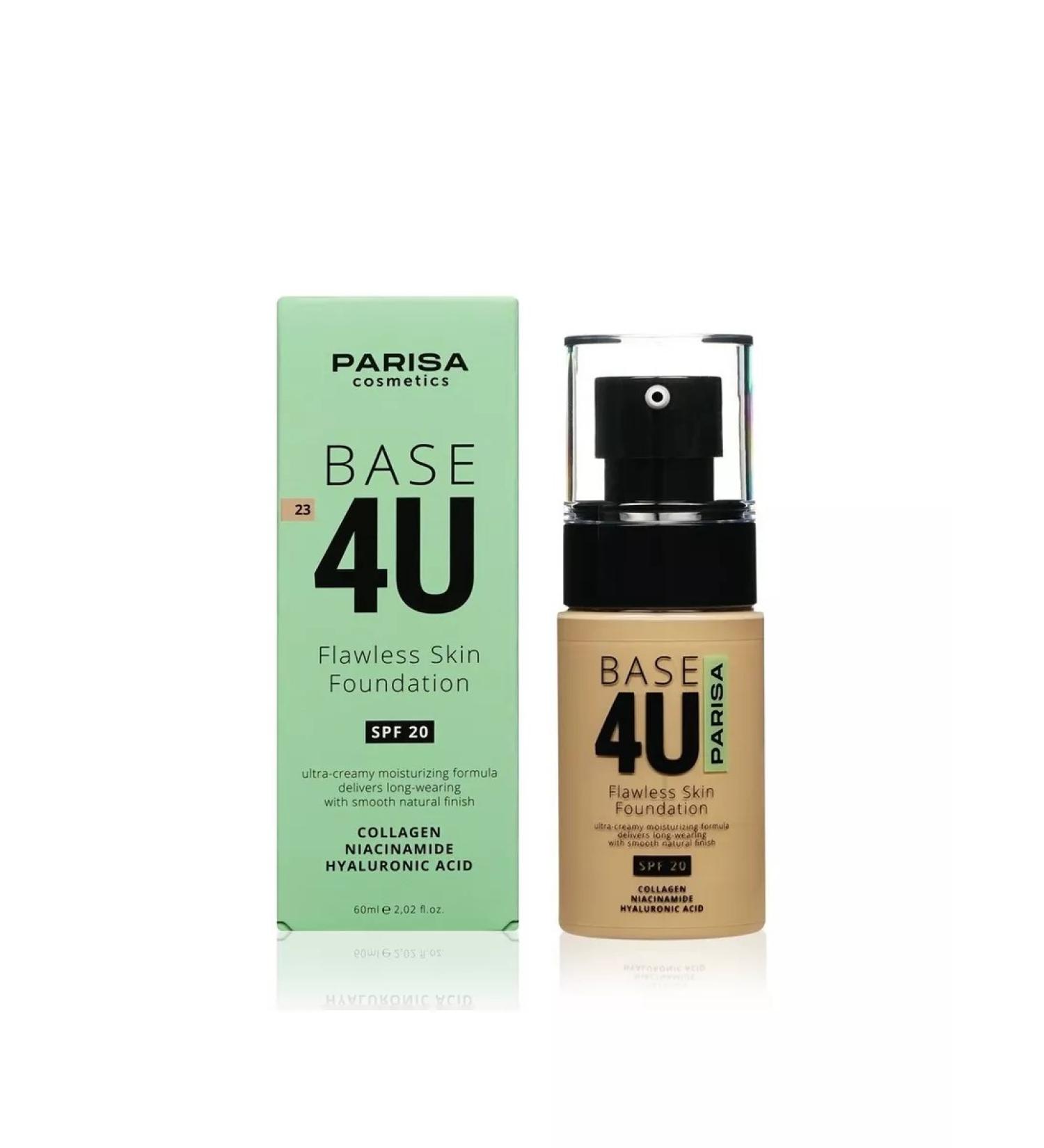 PARISA COSMETICS Tonal cream "Base 4u" Tone No. 23 medium-beige SPF-20 - Buy Online on GoSupps.com