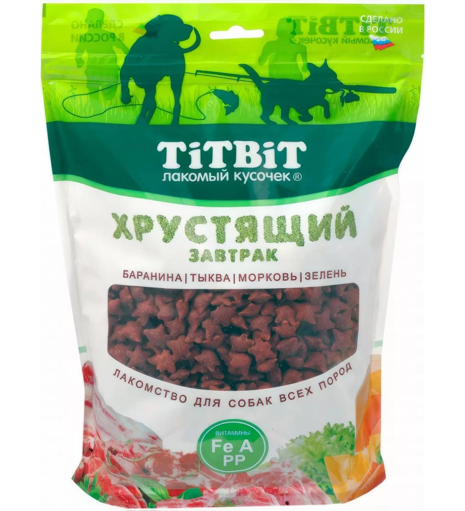 Titbit A treat for dogs. Breakfast is crispy. With lamb. 700 g