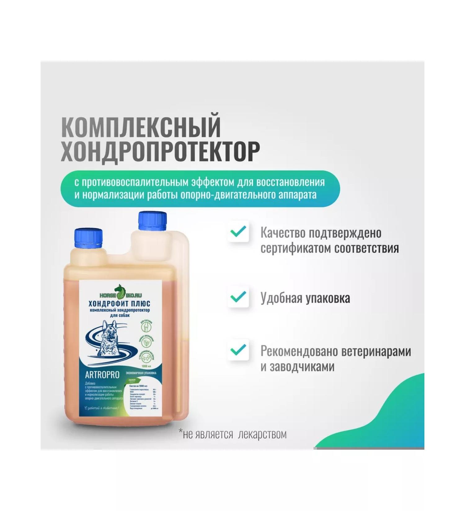 HorseBio Chondroprotector chondroophyte plus for dogs 1000 ml - Buy Online on GoSupps.com