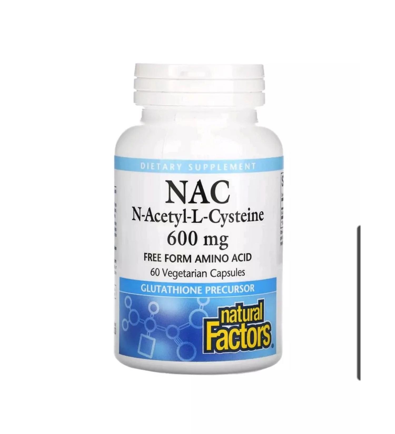 Natural Factors NAC n-acetyl-L-cysteine 600 mg 60 vegetarian capsules