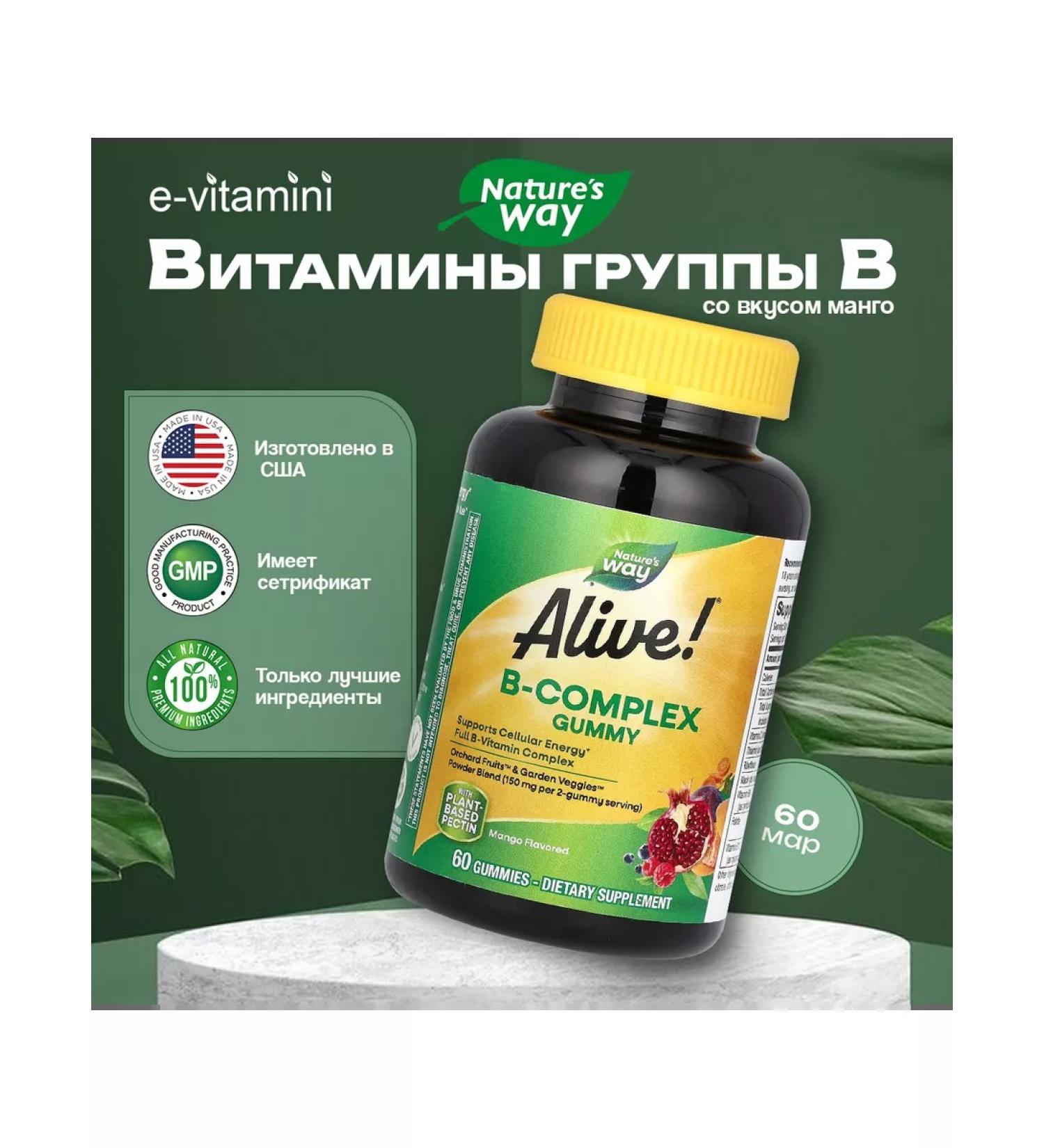 Nature's Way Alive! B vitamins B 60 chewing tablets - Buy Online on GoSupps.com