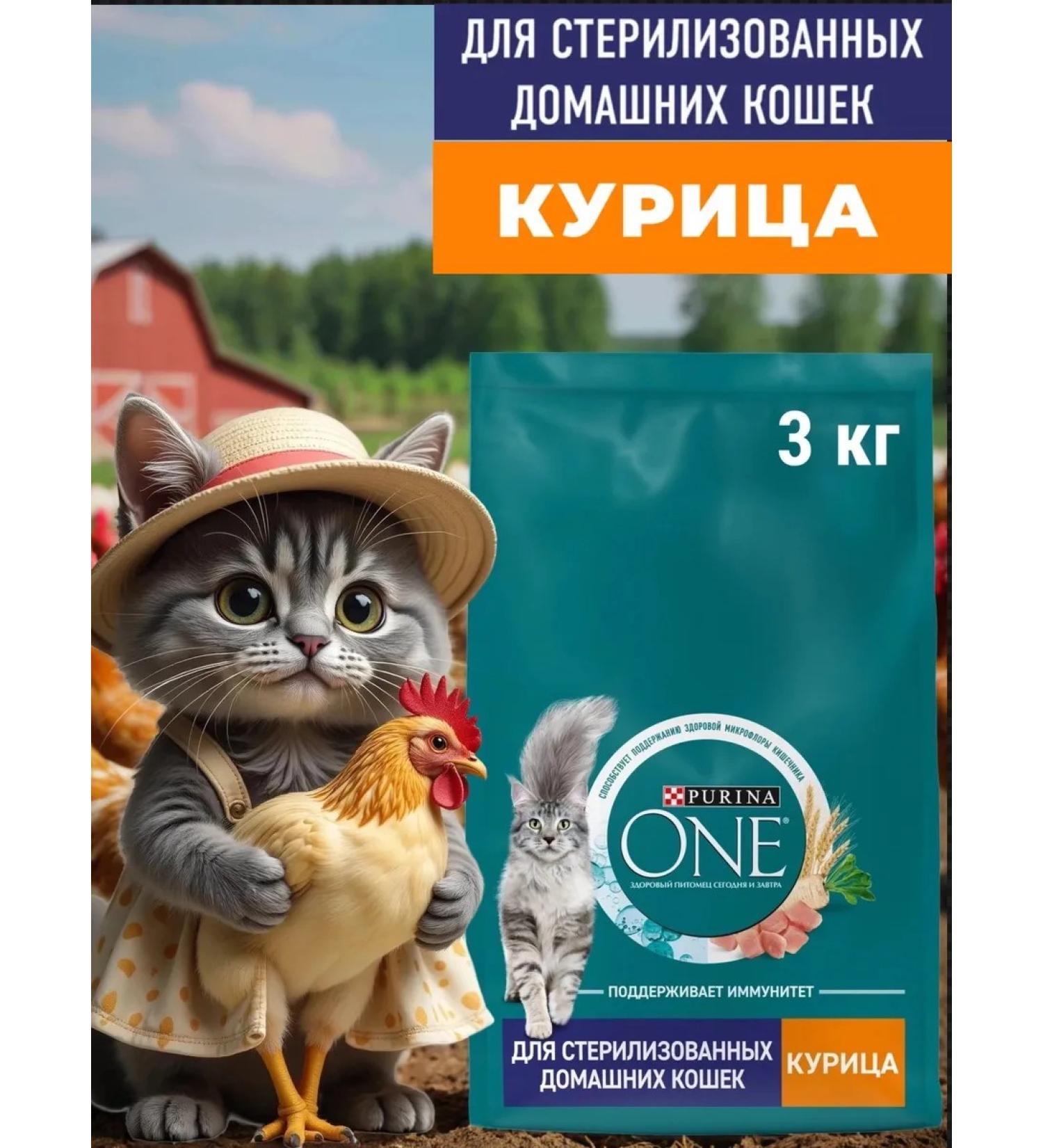 PURINA ONE Dry food for sterile cats chicken 3kg - Buy Online on GoSupps.com