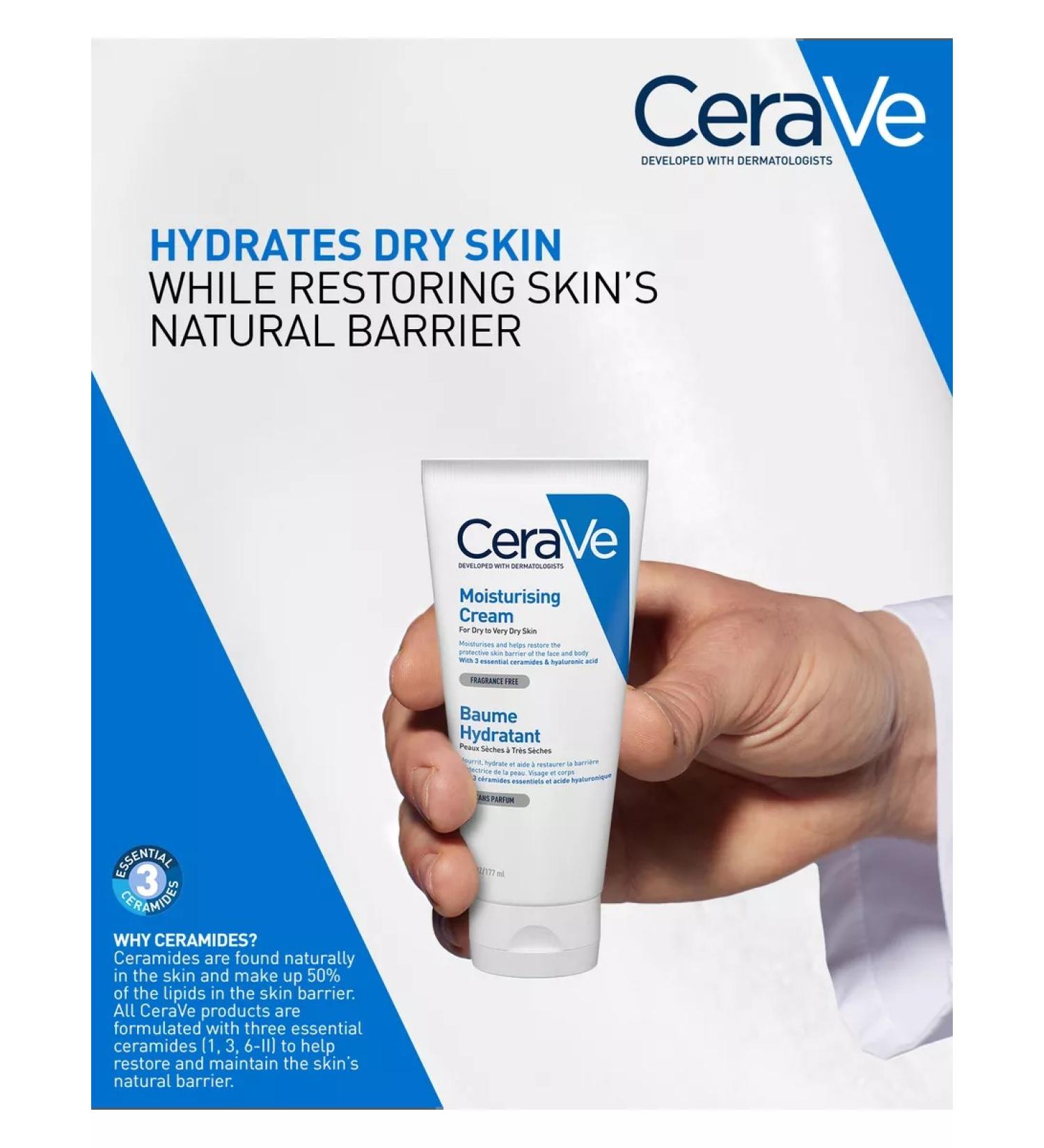 CeraVe Cream for moisturizing the face and body 177 ml - Buy Online on GoSupps.com