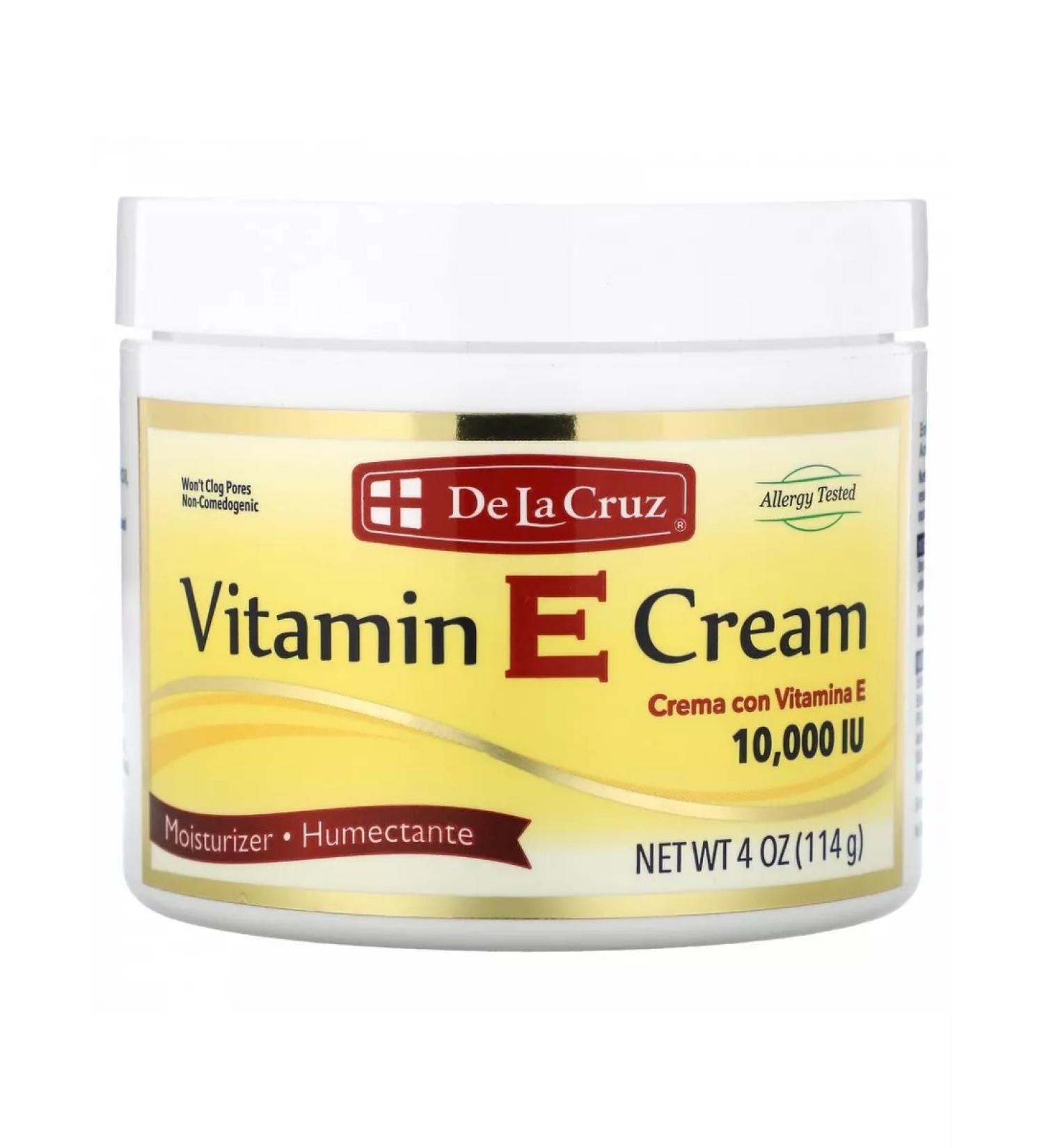 de la cruz Cream with vitamin E 10 000 IU 114 g - Buy Online on GoSupps.com
