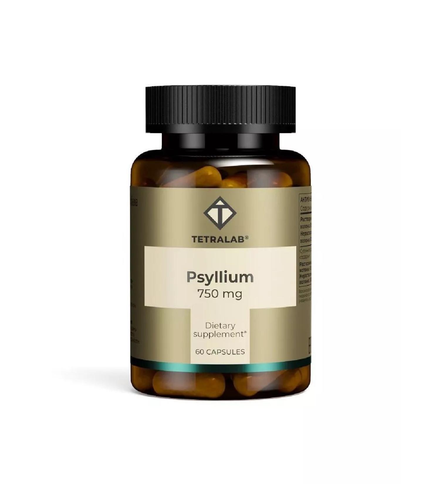 TETRALAB Psillium 750 mg 60 capsules - Buy Online on GoSupps.com