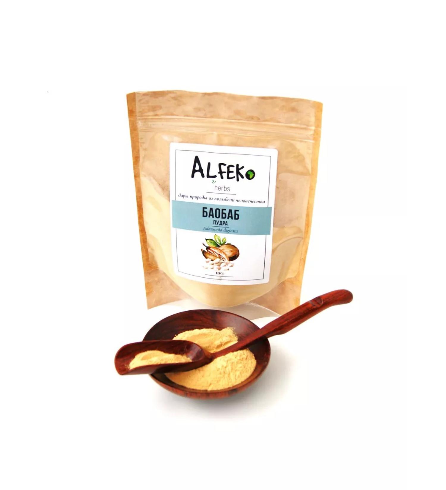 Alfeko Herbs Baobab. Powder from dried pulp of fruits. 100 g - Buy Online on GoSupps.com