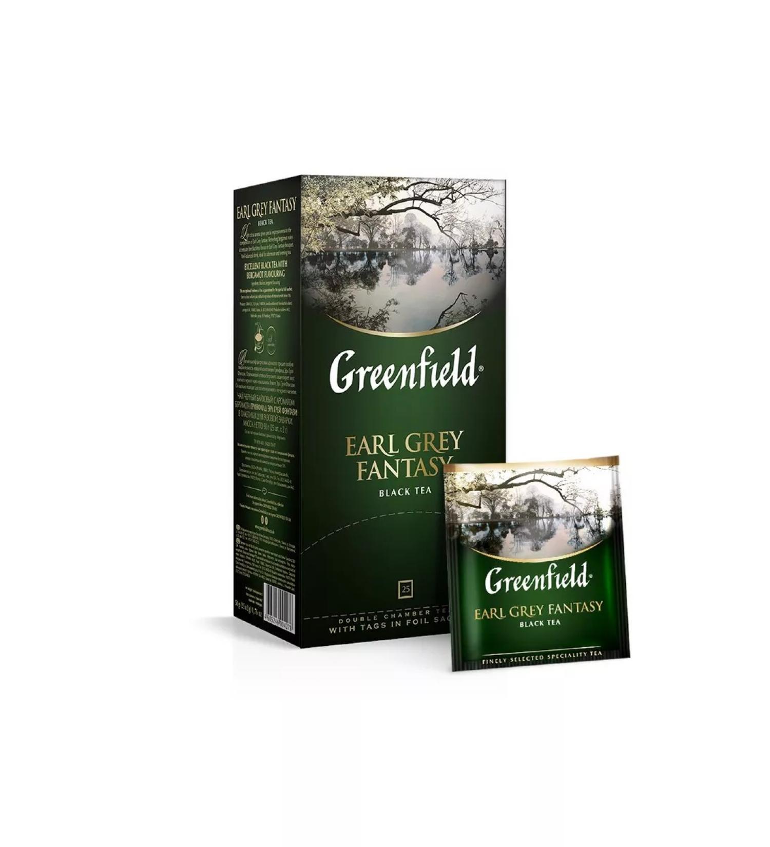 Greenfield Tea in bags Earl Grey Fantasy Black 2g x 25pcs 50g - Buy Online on GoSupps.com