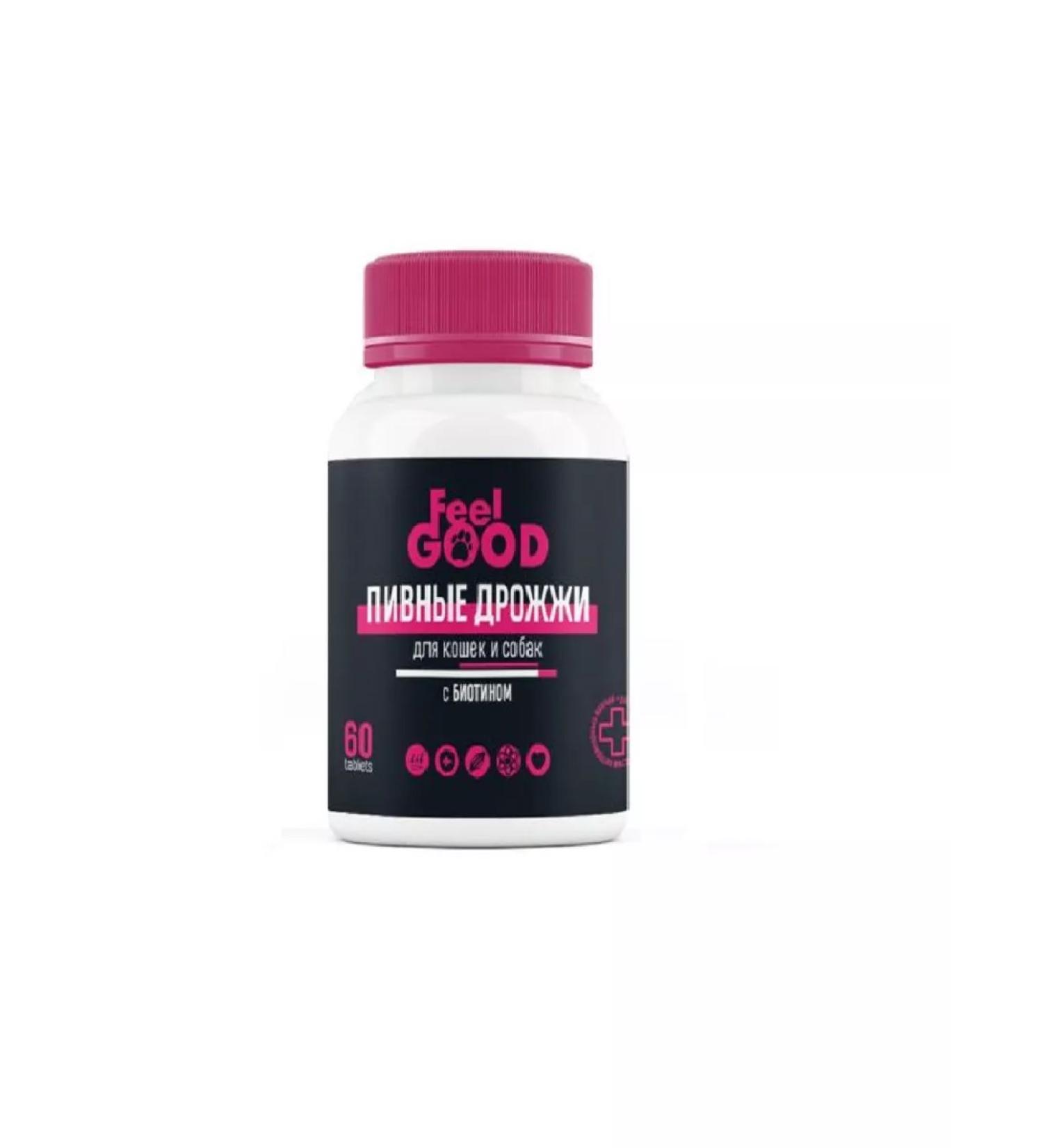FeelGood Brewer's yeast with biotin and garlic for cats and dogs 60Tab - Buy Online on GoSupps.com