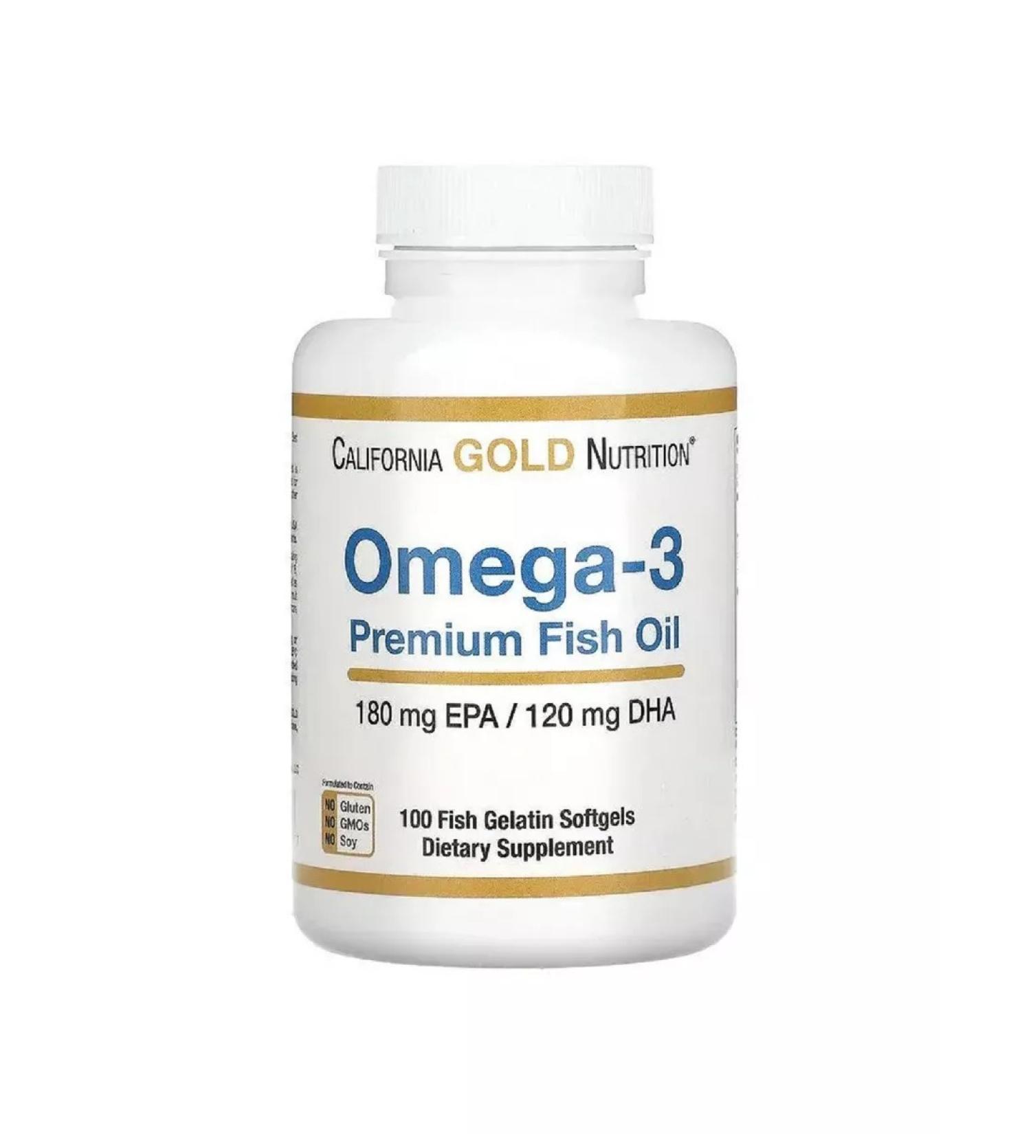 California Gold Nutrition Omega 3 fish oil 180 mg 100 capsules - Buy Online on GoSupps.com