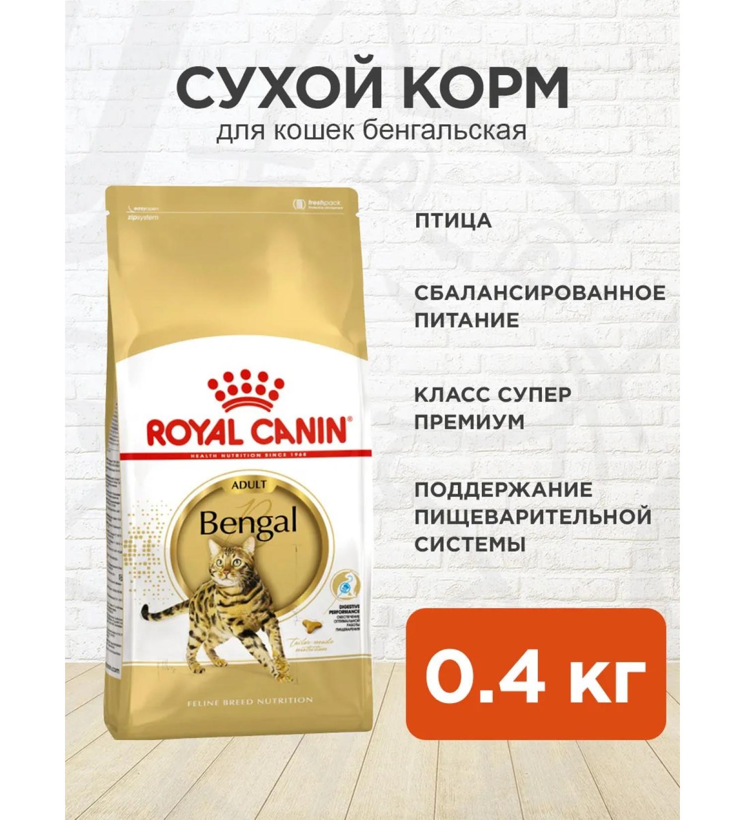 ROYAL CANIN Dry Bengal food for cats Bengal 0.4 kg - Buy Online on GoSupps.com