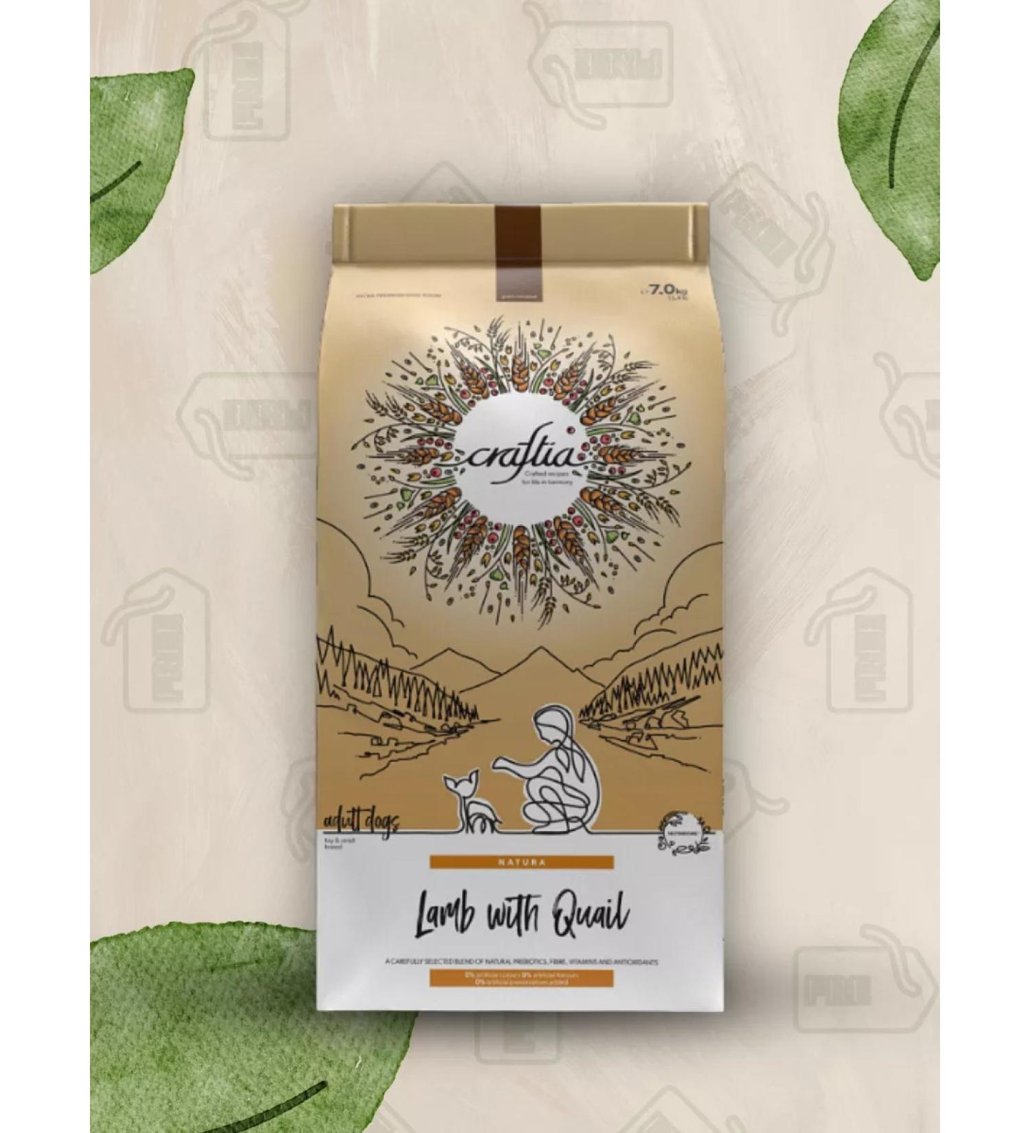 CRAFTIA Dry food for small dogs from lamb with a quail 7 kg - Buy Online on GoSupps.com