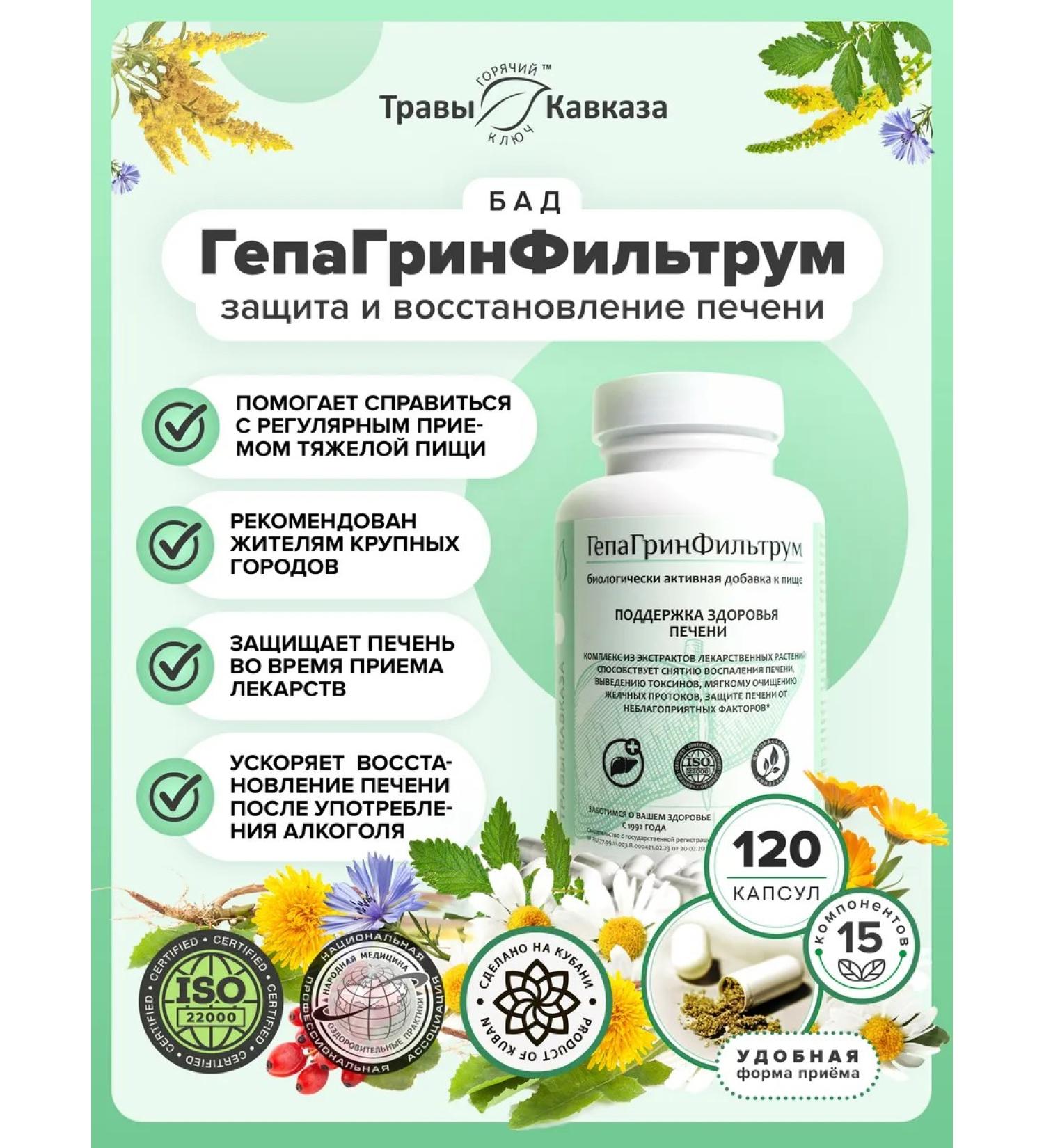 Herbs of the Caucasus Milk thistle for the liver HepaGreenFiltrum - Buy Online on GoSupps.com
