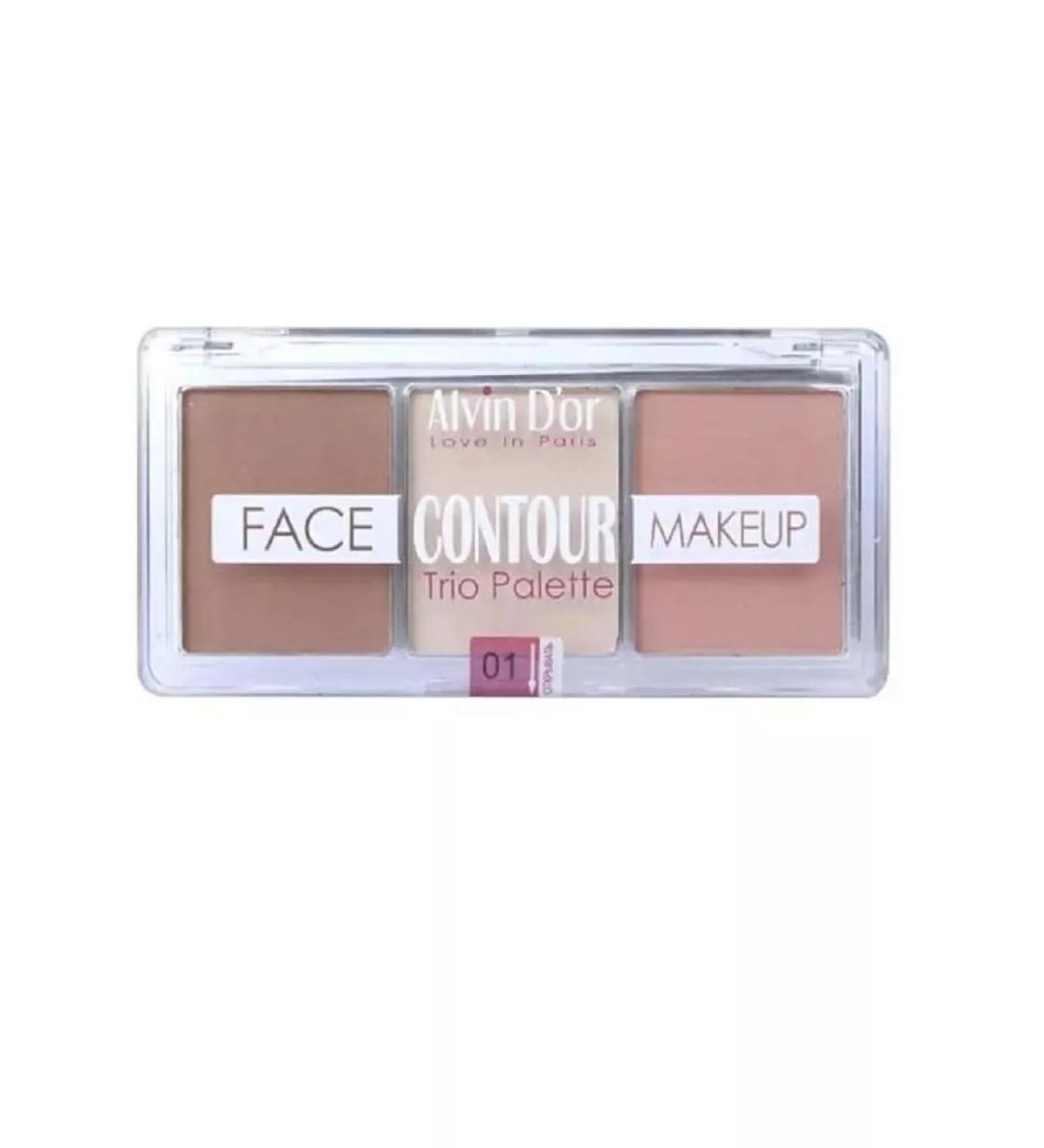 Alvin D'Or Facial palette 3B1 (contouring+highlighter+blush) tone 01 - Buy Online on GoSupps.com