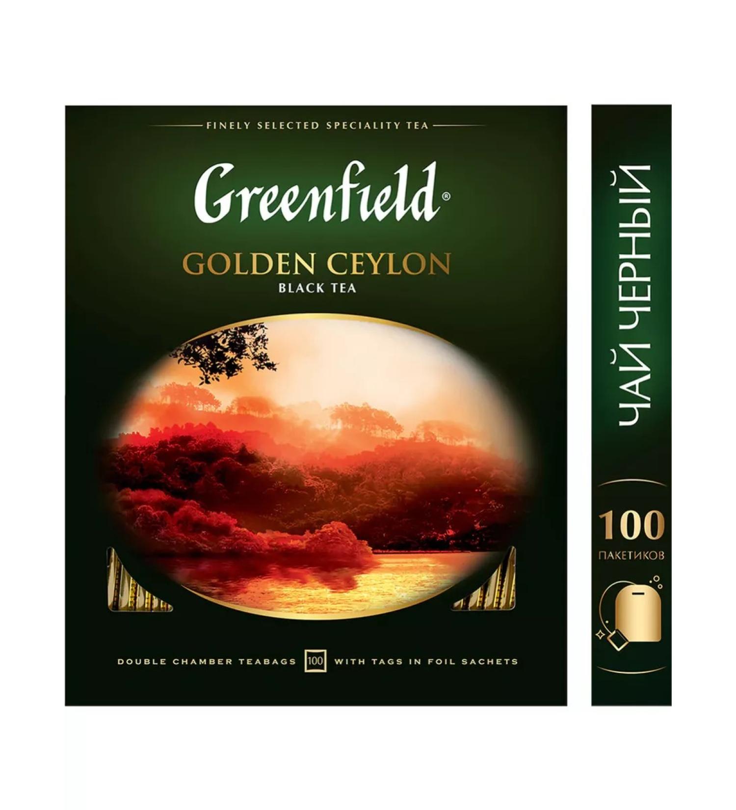 Greenfield Black tea Golden Ceylon 100 packages - Buy Online on GoSupps.com