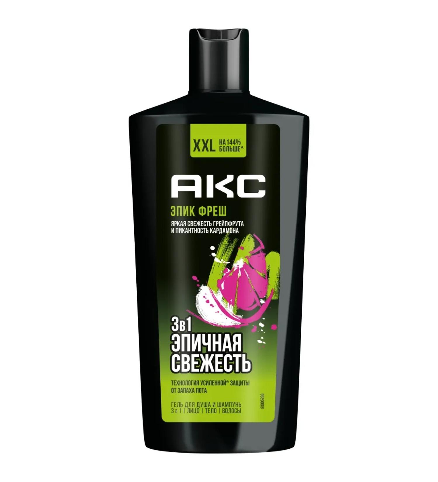 AKC Shower gel shampoo and washing tool 3V1 610 ml