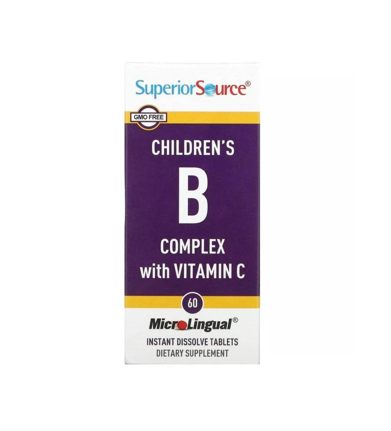 Superior Source B complex with vitamin C for children 60 micro tablets - Buy Online on GoSupps.com
