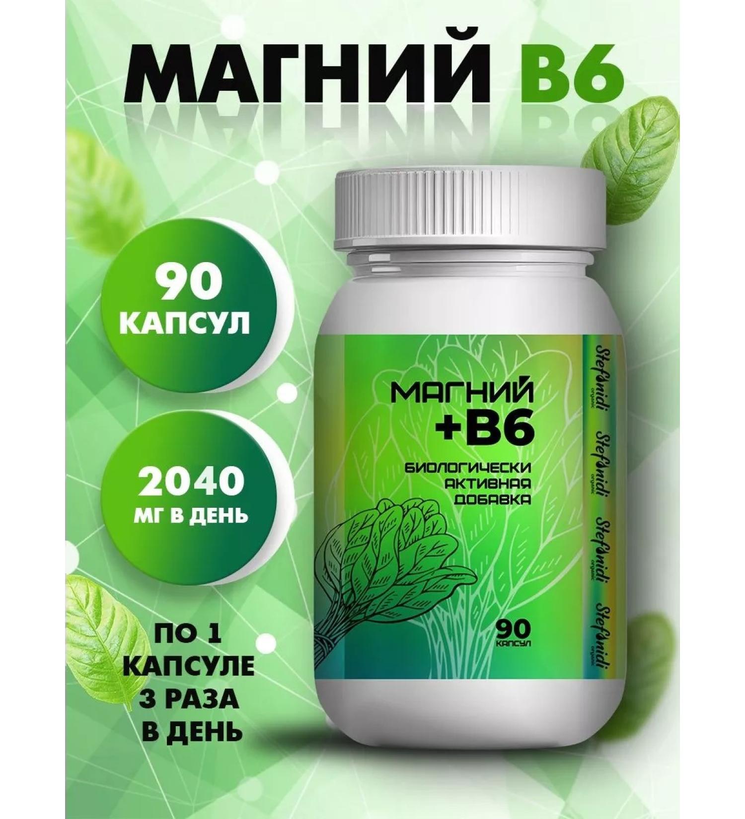 Stefanidi Organic Magnesium +B6 2040 mg 90 capsules - Buy Online on GoSupps.com