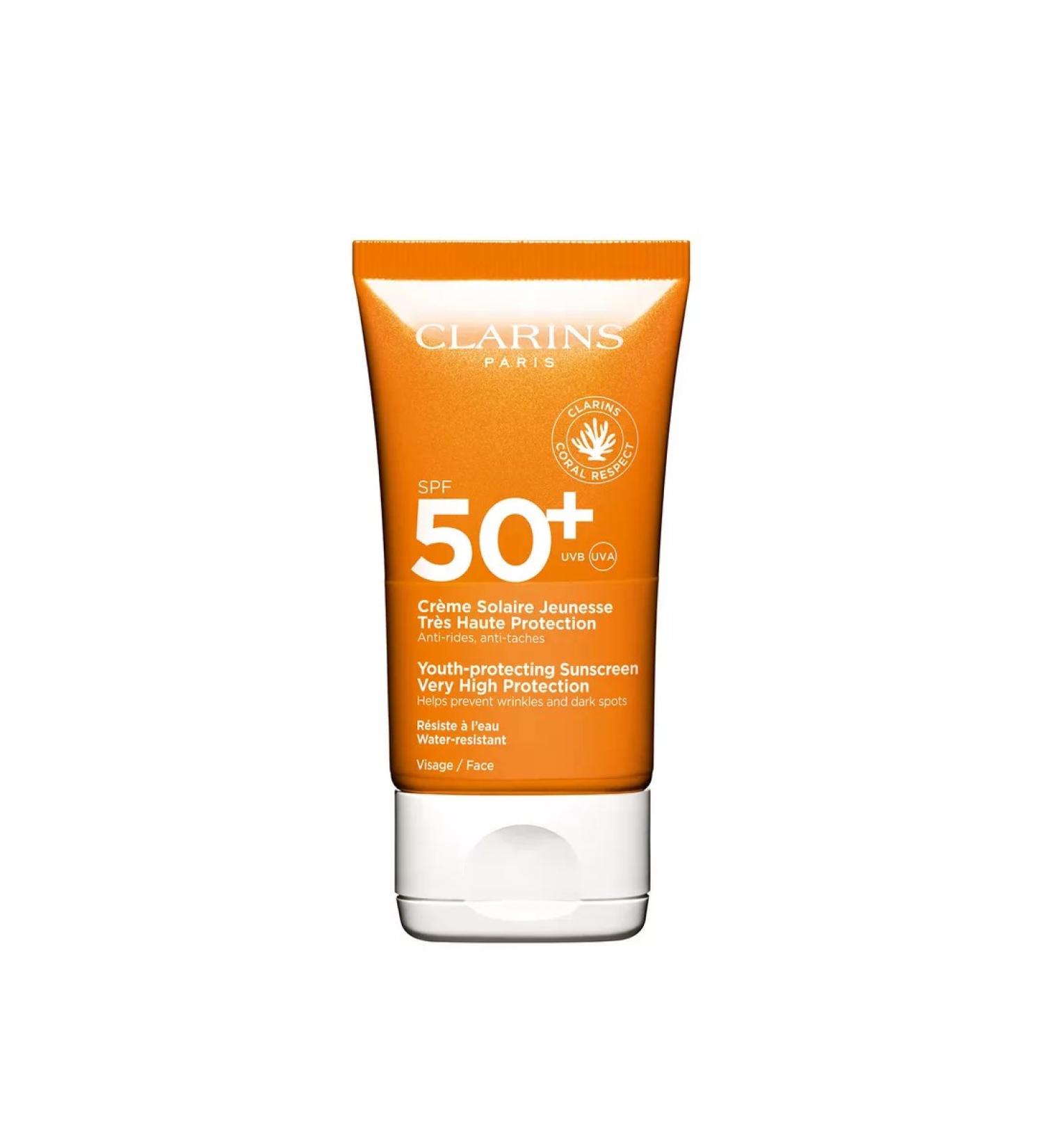 Clarins Sunscreen face cream against wrinkles SPF 50+ - Buy Online on GoSupps.com