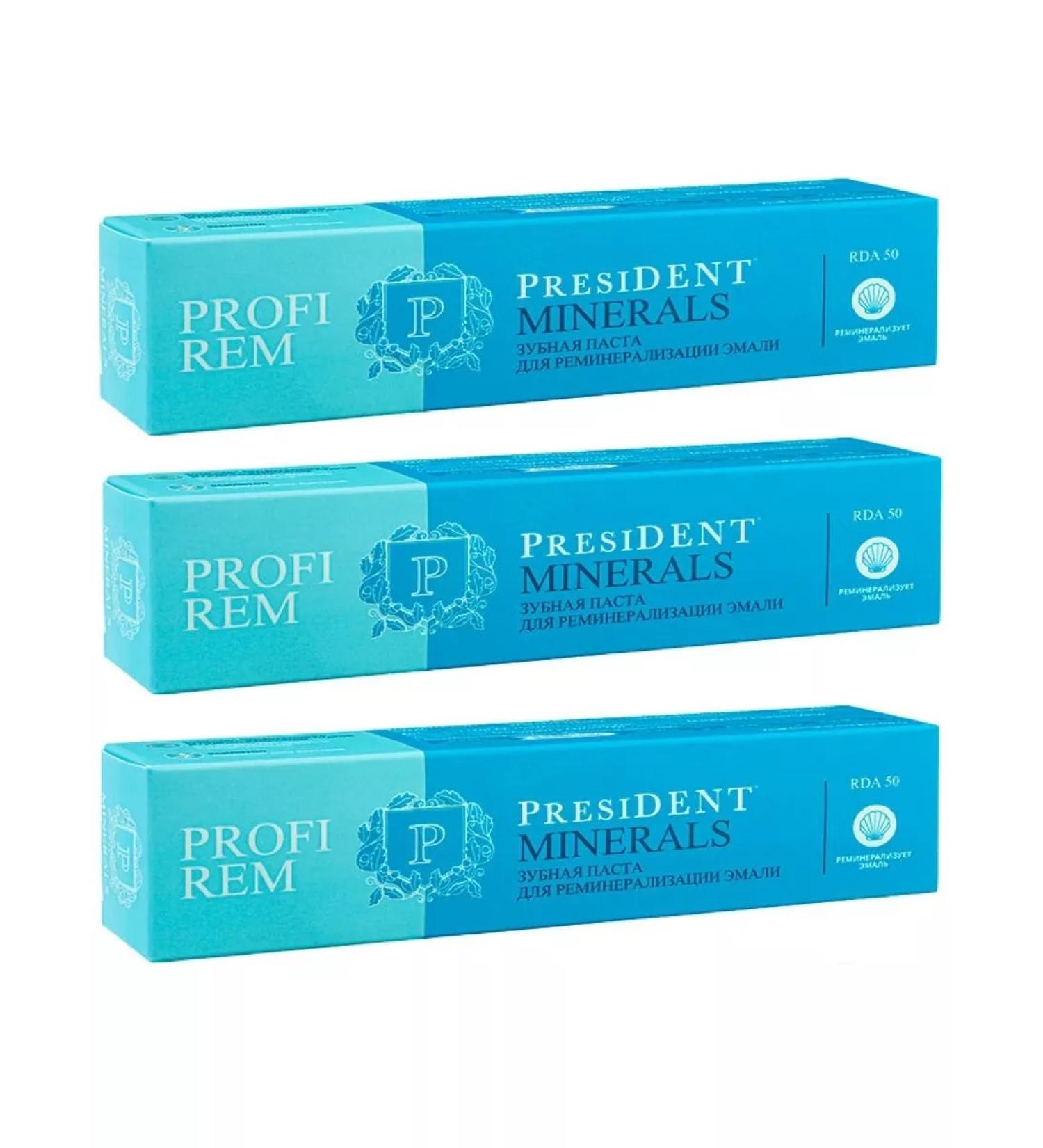 PRESIDENT Profi rem toothpaste Minerals 50 ml-3pcs